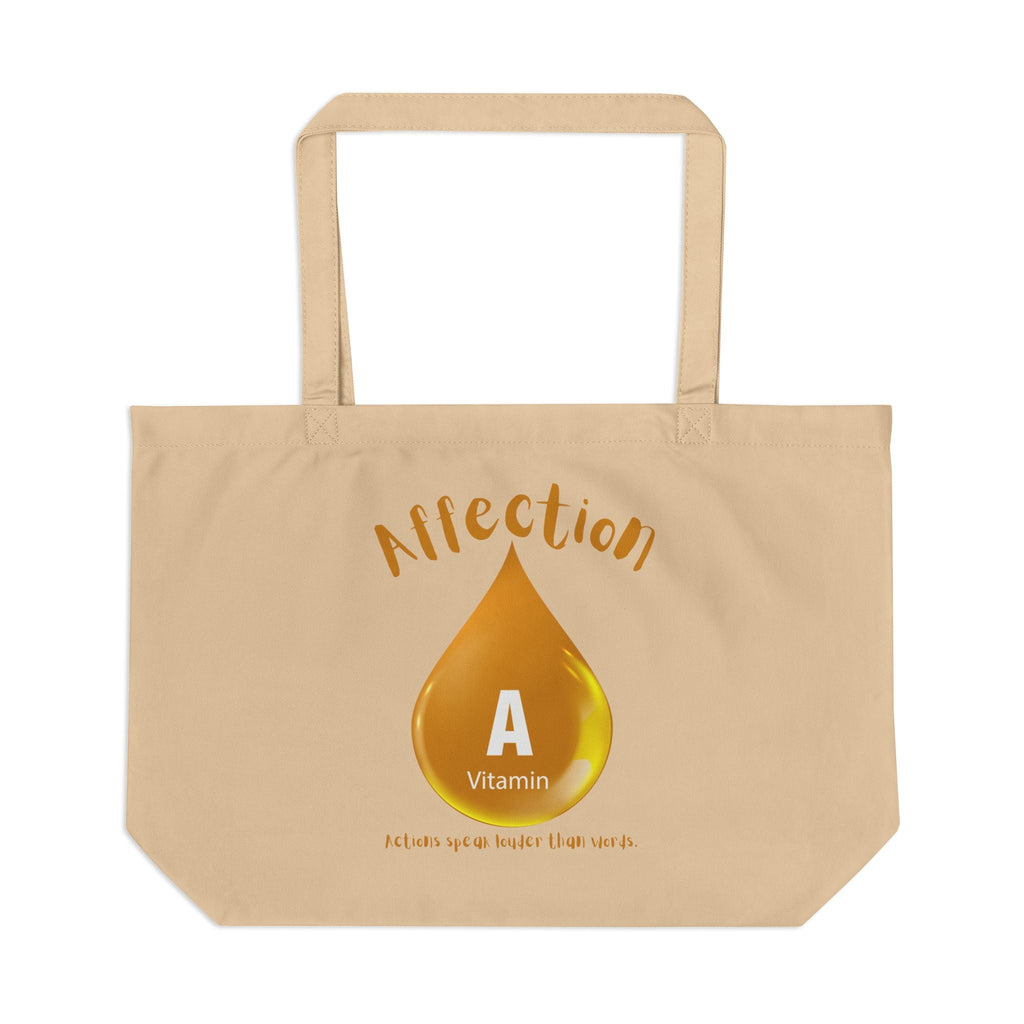 Inspiration On the Go Affection Vitamin A Large Eco Tote, Reusable Shopping Bag, Nature Lover Gift, Earth Day Tote, Eco - Friendly Carryall - Metamorphosis Creations