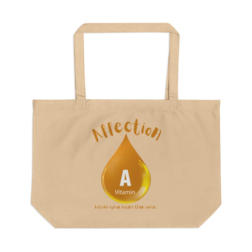 Inspiration On the Go Affection Vitamin A Large Eco Tote, Reusable Shopping Bag, Nature Lover Gift, Earth Day Tote, Eco - Friendly Carryall - Metamorphosis Creations