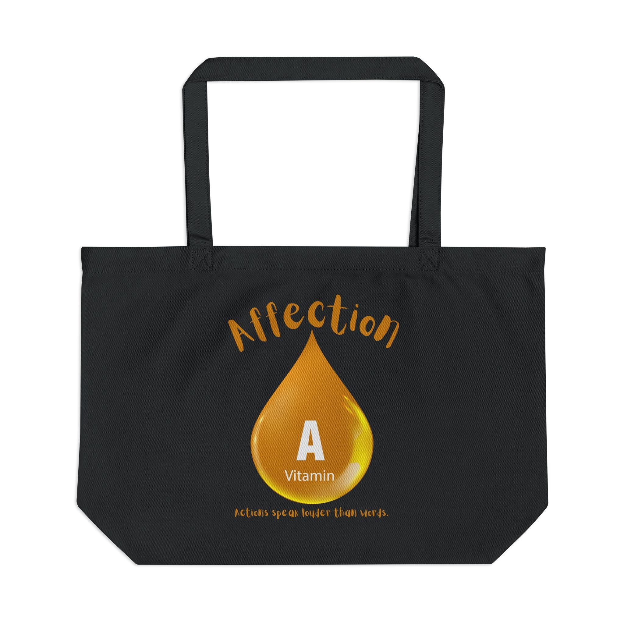 Inspiration On the Go Affection Vitamin A Large Eco Tote, Reusable Shopping Bag, Nature Lover Gift, Earth Day Tote, Eco - Friendly Carryall - Metamorphosis Creations