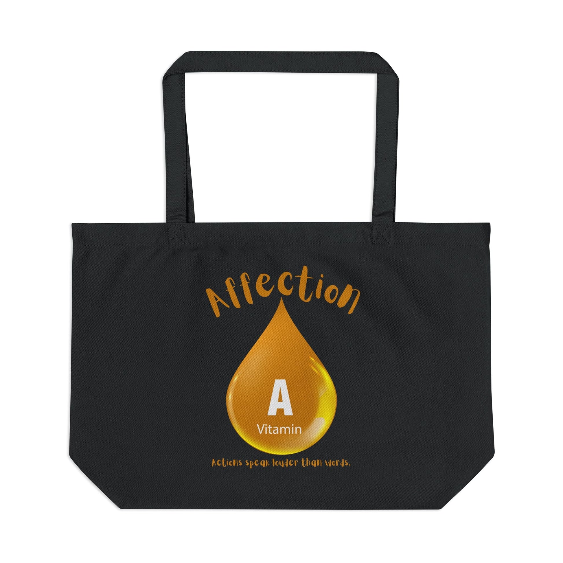 Inspiration On the Go Affection Vitamin A Large Eco Tote, Reusable Shopping Bag, Nature Lover Gift, Earth Day Tote, Eco - Friendly Carryall - Metamorphosis Creations