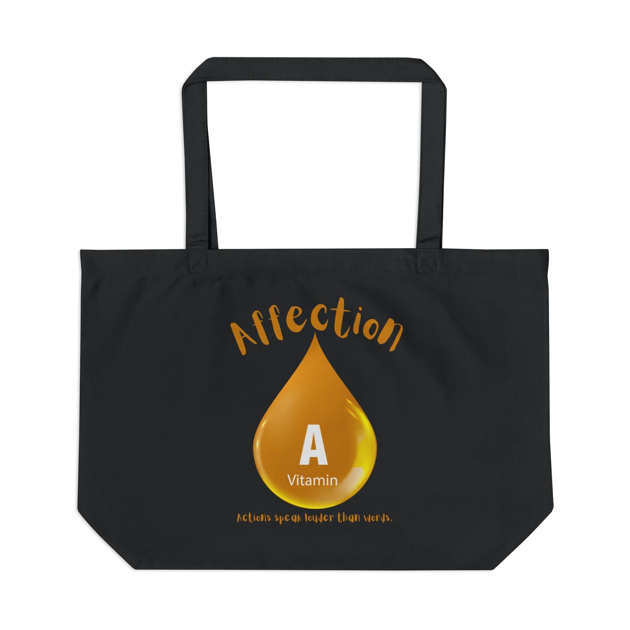 Inspiration On the Go Affection Vitamin A Large Eco Tote, Reusable Shopping Bag, Nature Lover Gift, Earth Day Tote, Eco - Friendly Carryall - Metamorphosis Creations