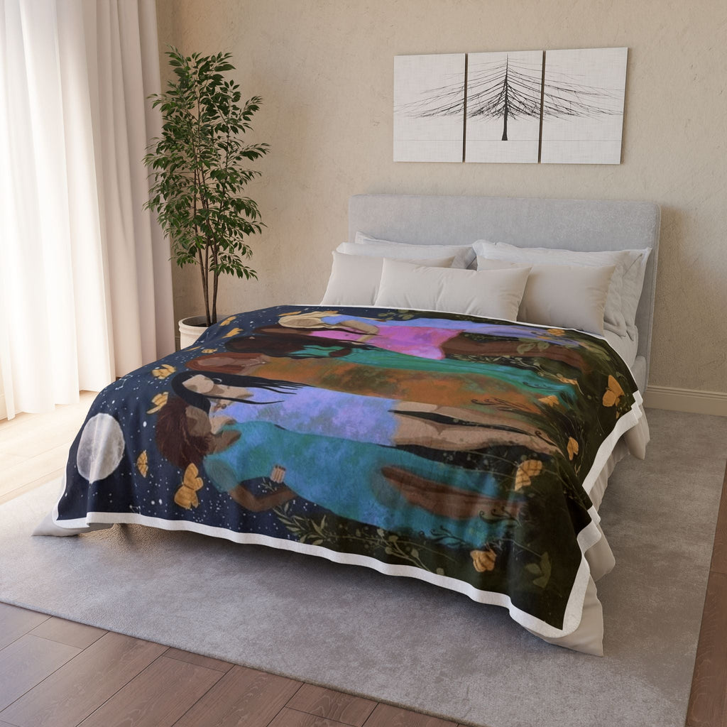 Inspirational Sherpa Fleece Throw Blanket – Cozy Boho Decor, Motivational Quote Gift - Metamorphosis Creations