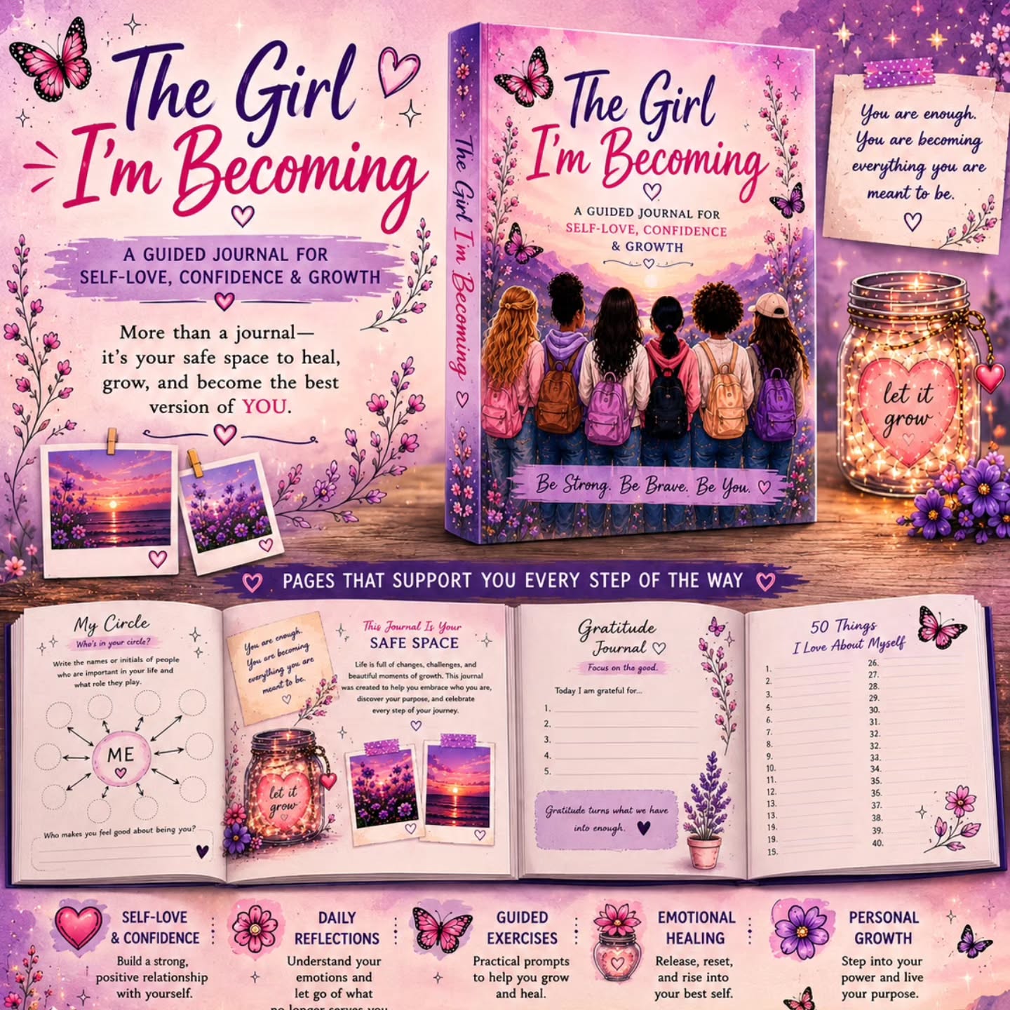 The Girl I’m Becoming Personal Growth and Self Love Book by Wilmaris Santos