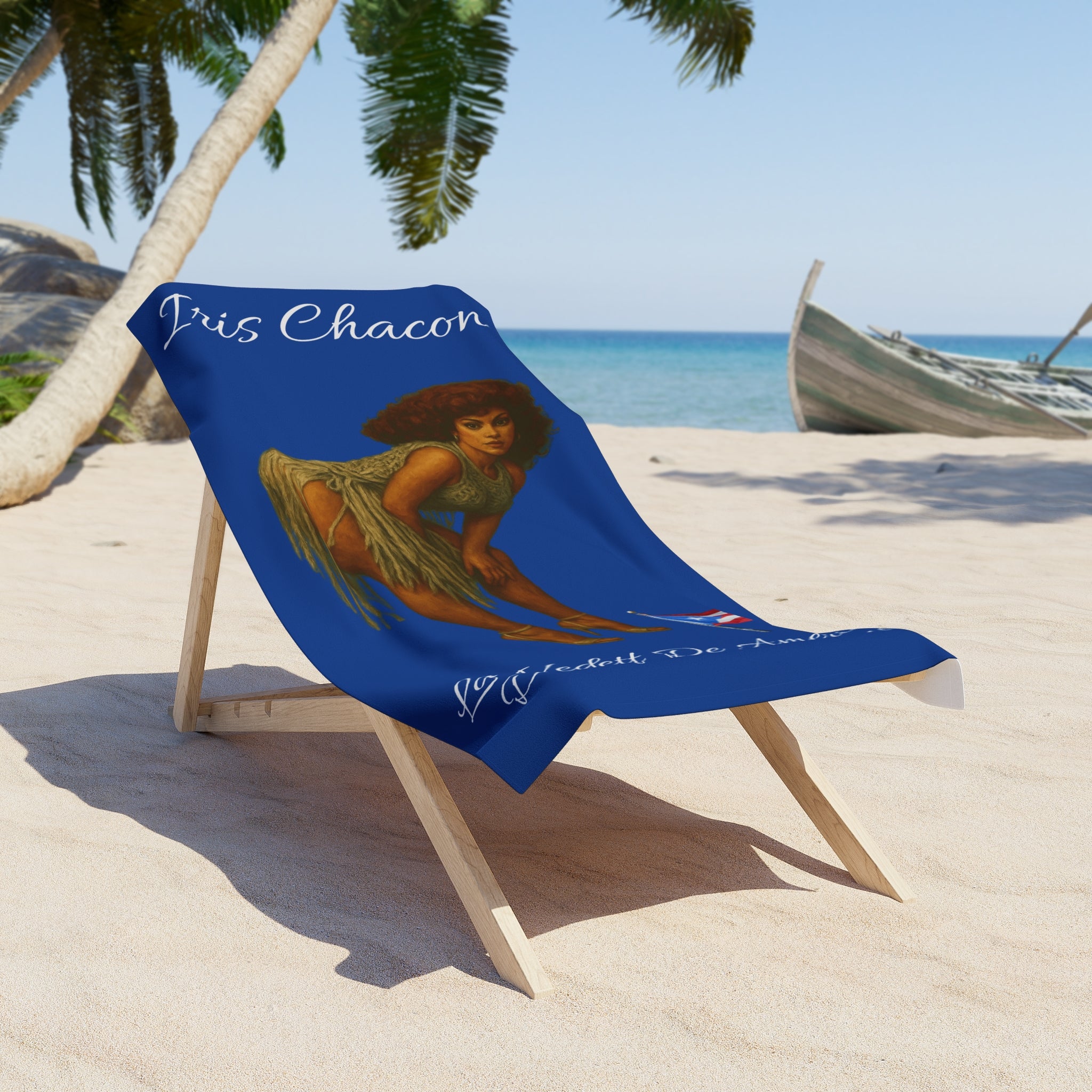 Iris Chacón Icon Beach Towel – Bold, Boricua, and Unforgettable Toalla de Playa Iris Chacón - Metamorphosis Creations