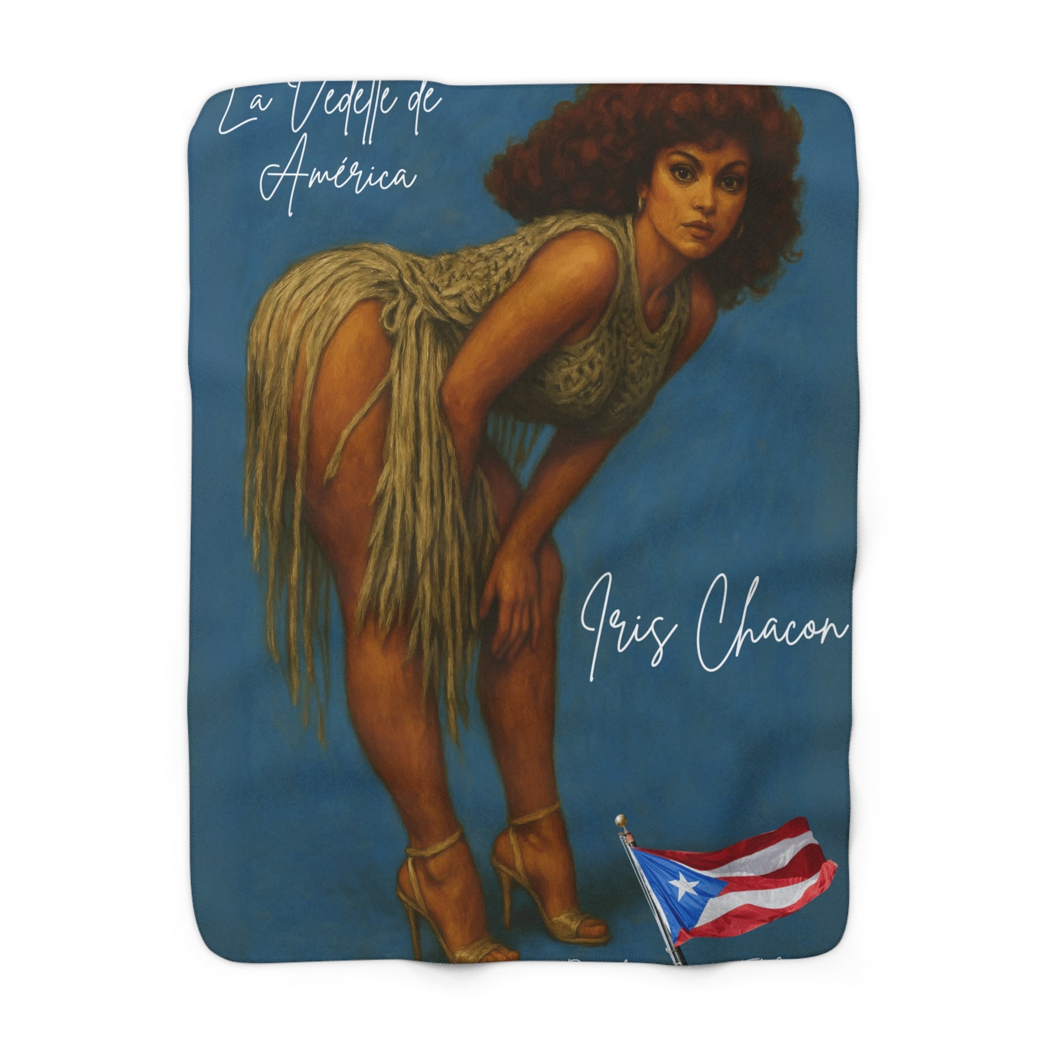 Iris Chacón Iconic Tribute Blanket – Puerto Rican Queen of the Stage - Metamorphosis Creations