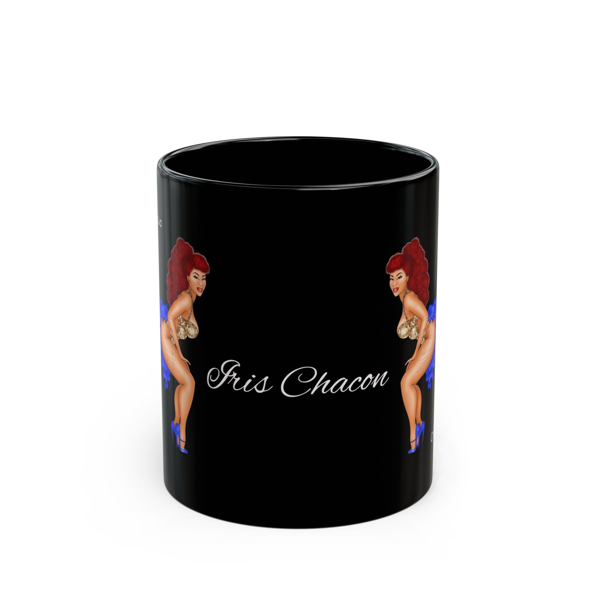 Iris Chacon Orgullo Boricua Sassy Vintage - Inspired Black Mug | Fun Gift for Coffee Lovers | Unique Home Decor | Retro Design | Great for Birthdays, Anniversaries, [...] - Metamorphosis Creations