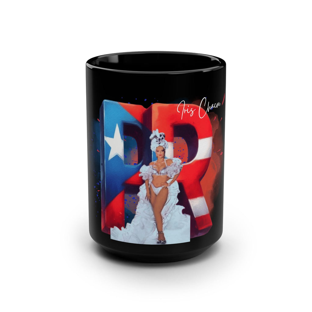 Iris Chacon Puerto Rican Pride Mug, 15oz Black Coffee Cup, Perfect Gift for Birthdays, Holidays, and Celebrations - Metamorphosis Creations