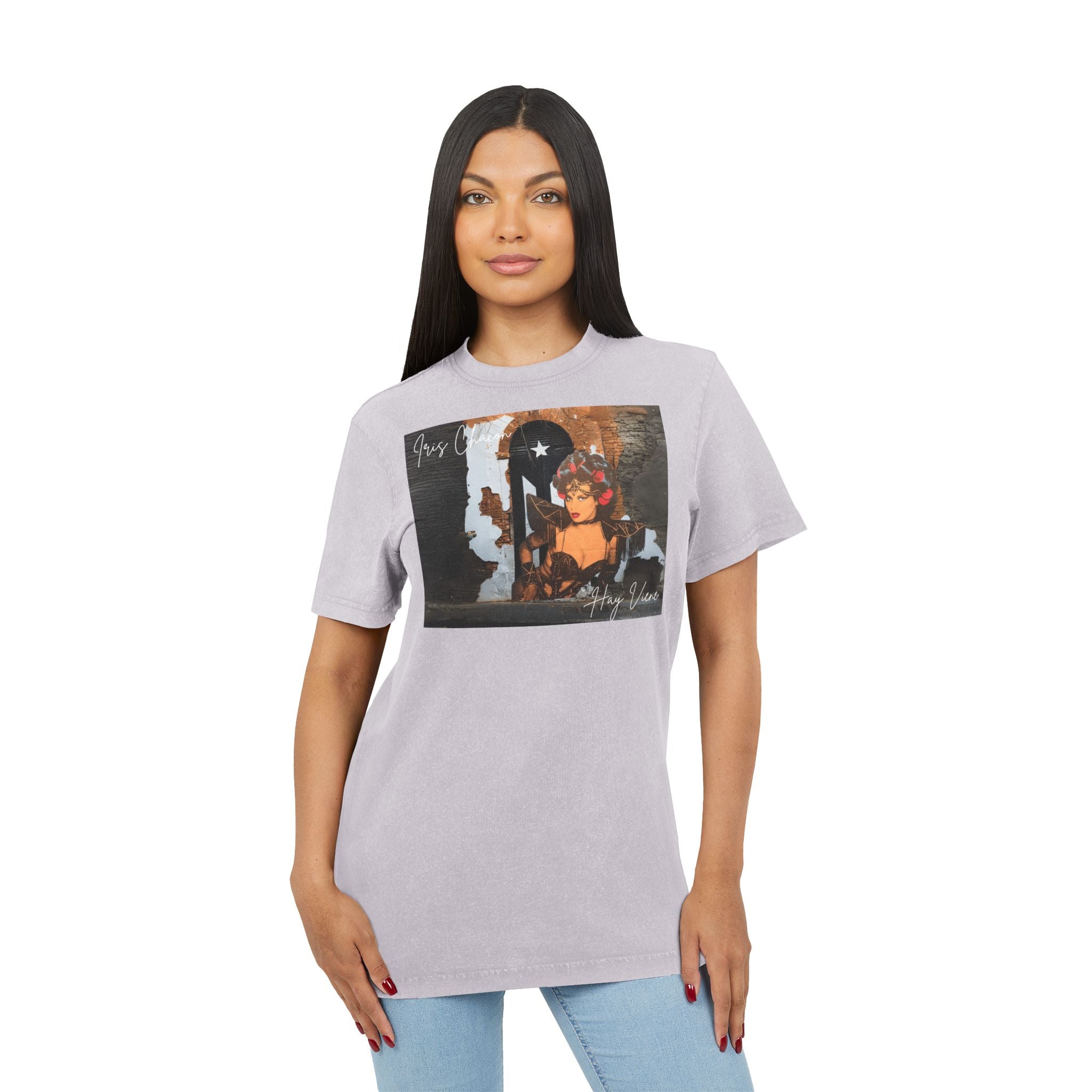 Iris Chacon Puerto Rico Acid Washed Graphic Tee, Vintage Style T-Shirt, Casual Summer Wear, Unique Gift for Her, Stylish Everyday Top - Metamorphosis Creations