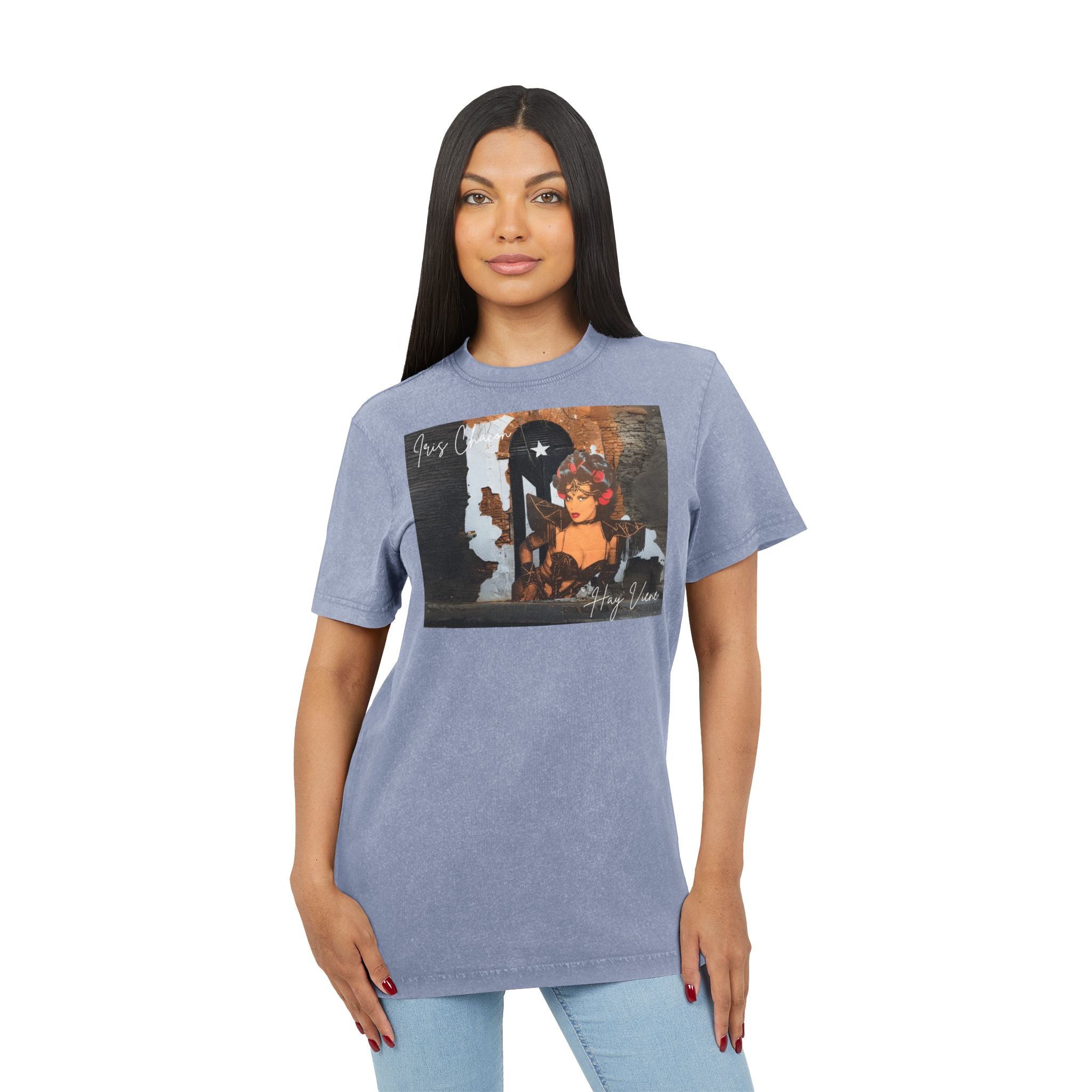 Iris Chacon Puerto Rico Acid Washed Graphic Tee, Vintage Style T-Shirt, Casual Summer Wear, Unique Gift for Her, Stylish Everyday Top - Metamorphosis Creations