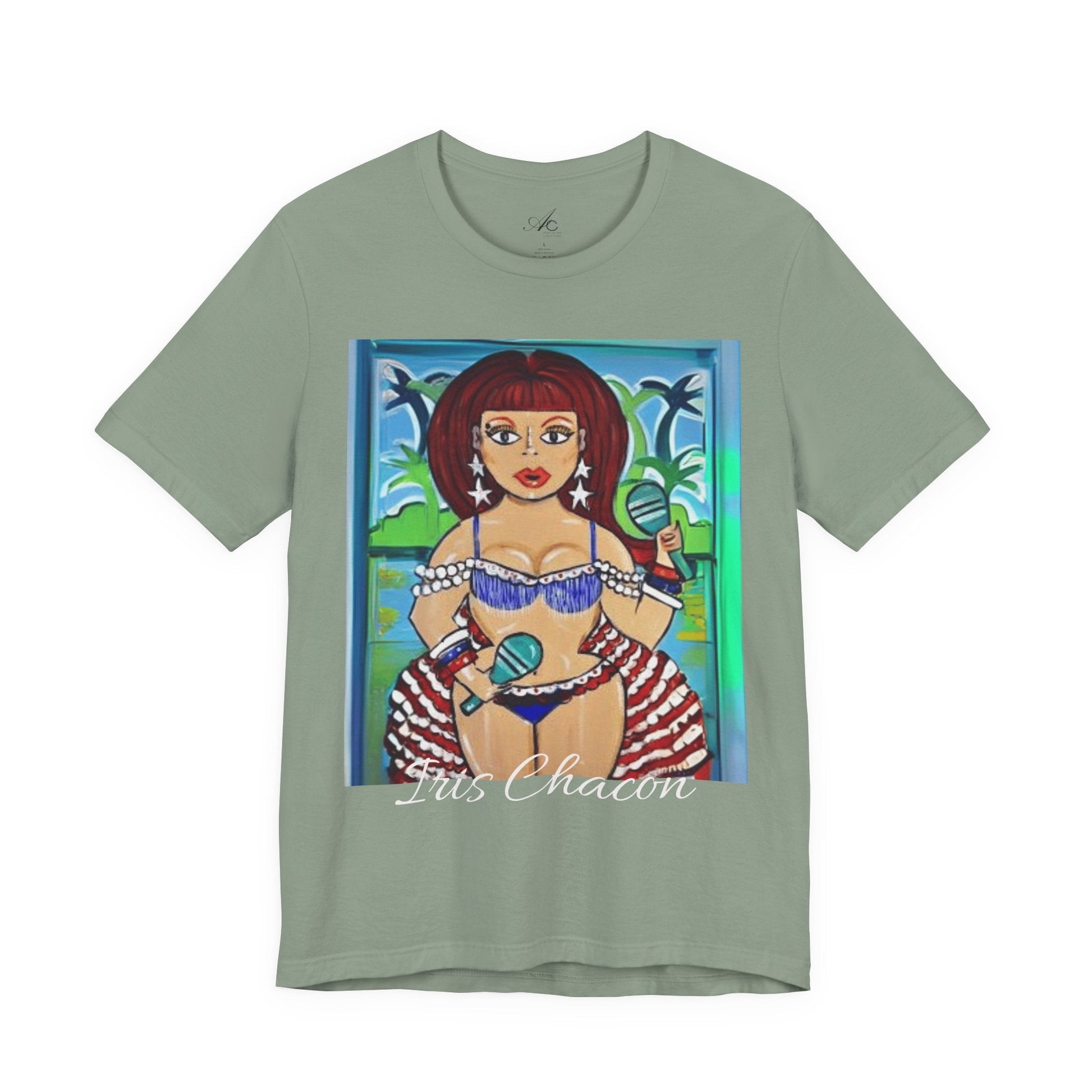 Iris Chacon Tropical Vibes Tee, Fun Summer Shirt, Vacation Outfit, Beach Party Top, Gift for Her, Colorful Graphic Tee - Metamorphosis Creations