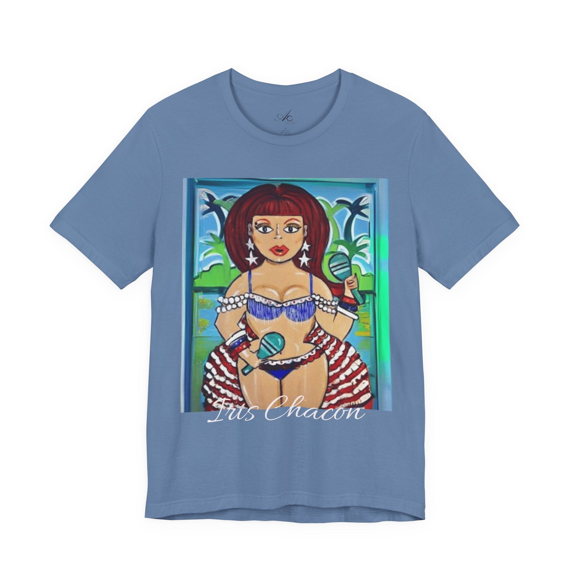 Iris Chacon Tropical Vibes Tee, Fun Summer Shirt, Vacation Outfit, Beach Party Top, Gift for Her, Colorful Graphic Tee - Metamorphosis Creations
