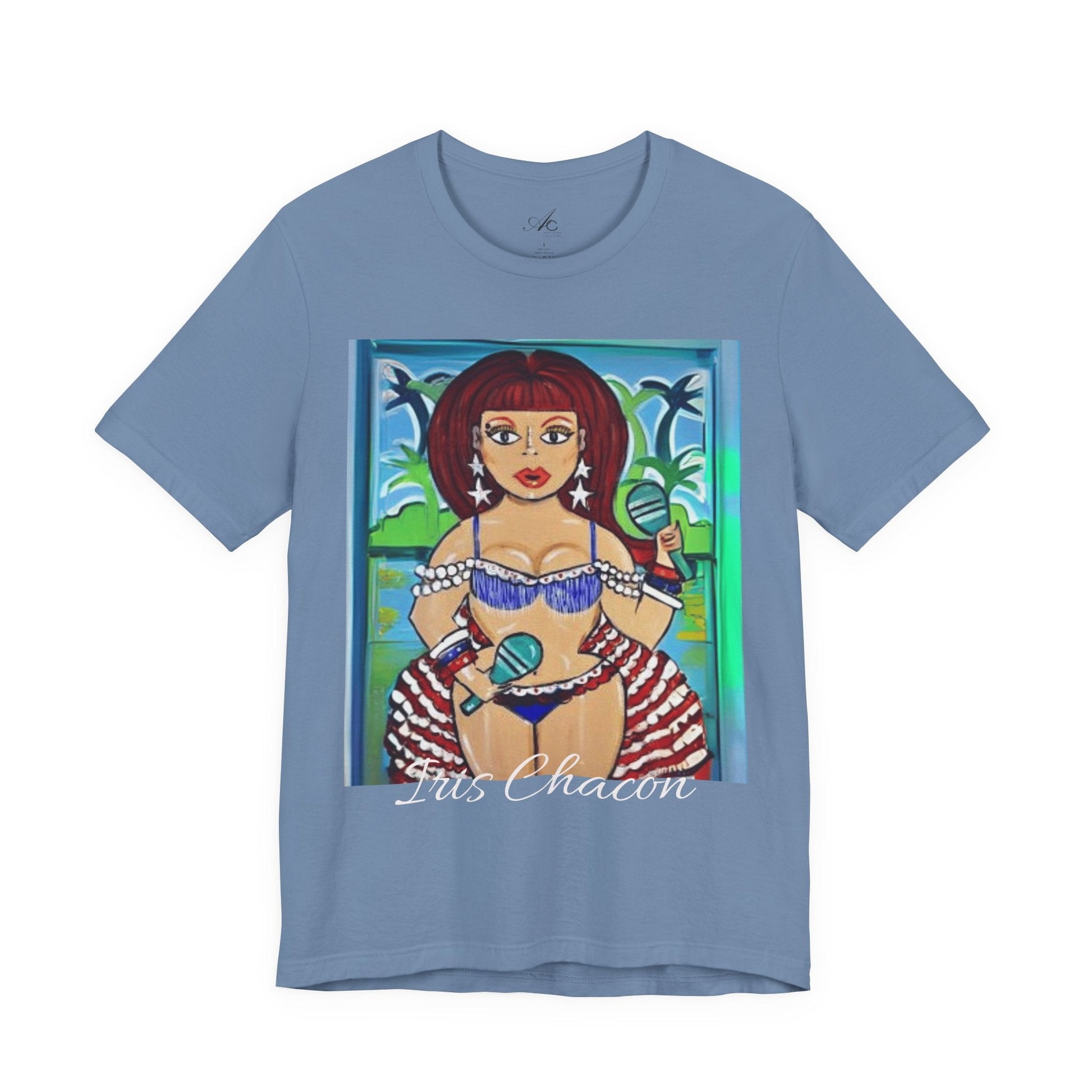 Iris Chacon Tropical Vibes Tee, Fun Summer Shirt, Vacation Outfit, Beach Party Top, Gift for Her, Colorful Graphic Tee - Metamorphosis Creations