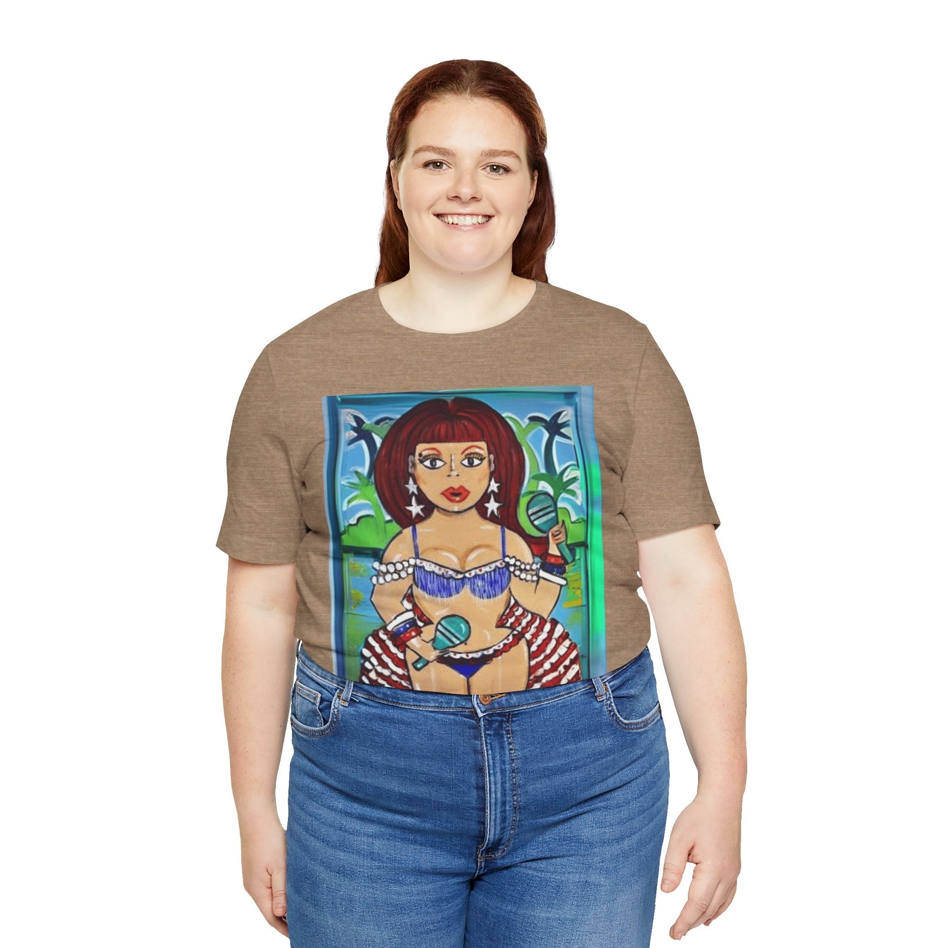 Iris Chacon Tropical Vibes Tee, Fun Summer Shirt, Vacation Outfit, Beach Party Top, Gift for Her, Colorful Graphic Tee - Metamorphosis Creations