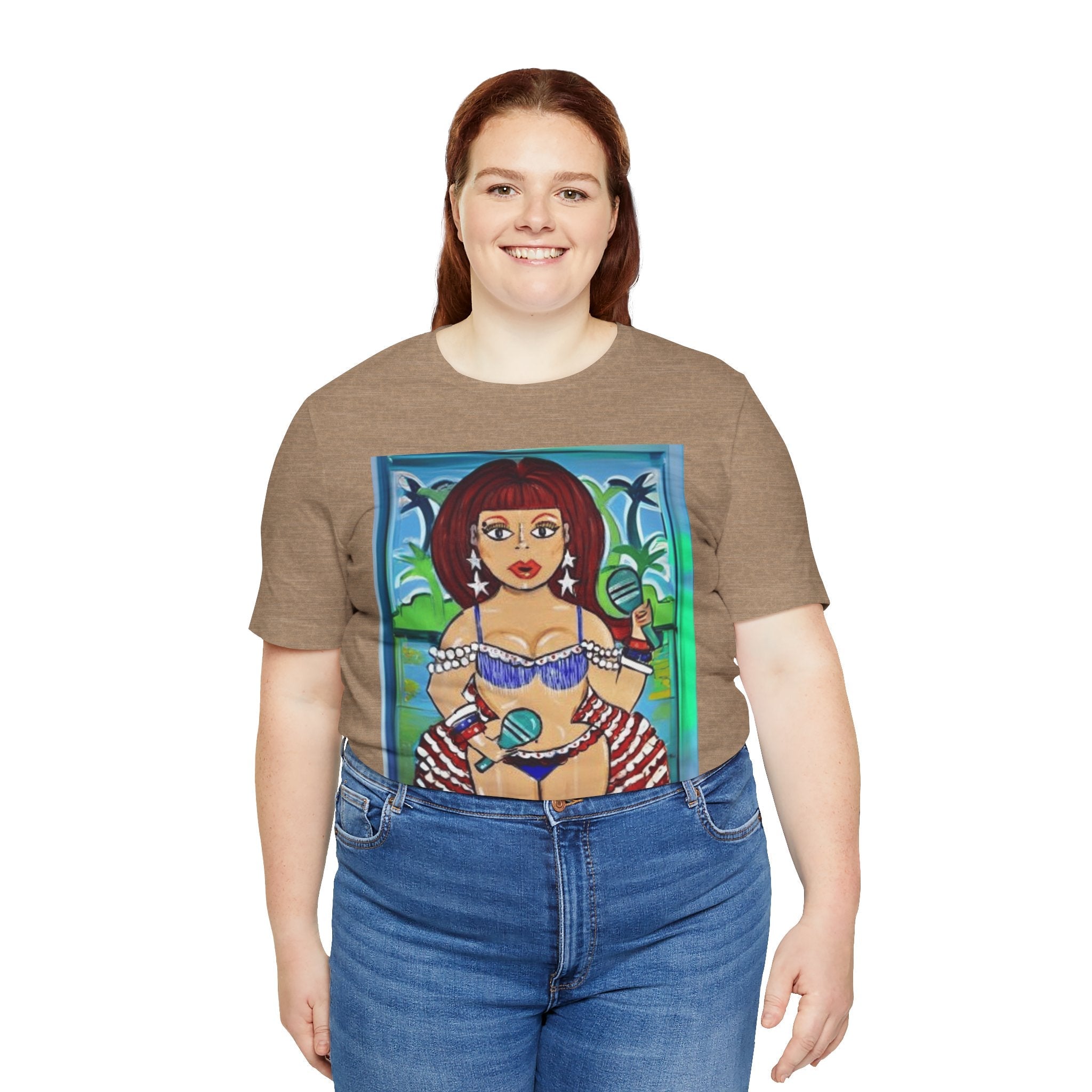Iris Chacon Tropical Vibes Tee, Fun Summer Shirt, Vacation Outfit, Beach Party Top, Gift for Her, Colorful Graphic Tee - Metamorphosis Creations