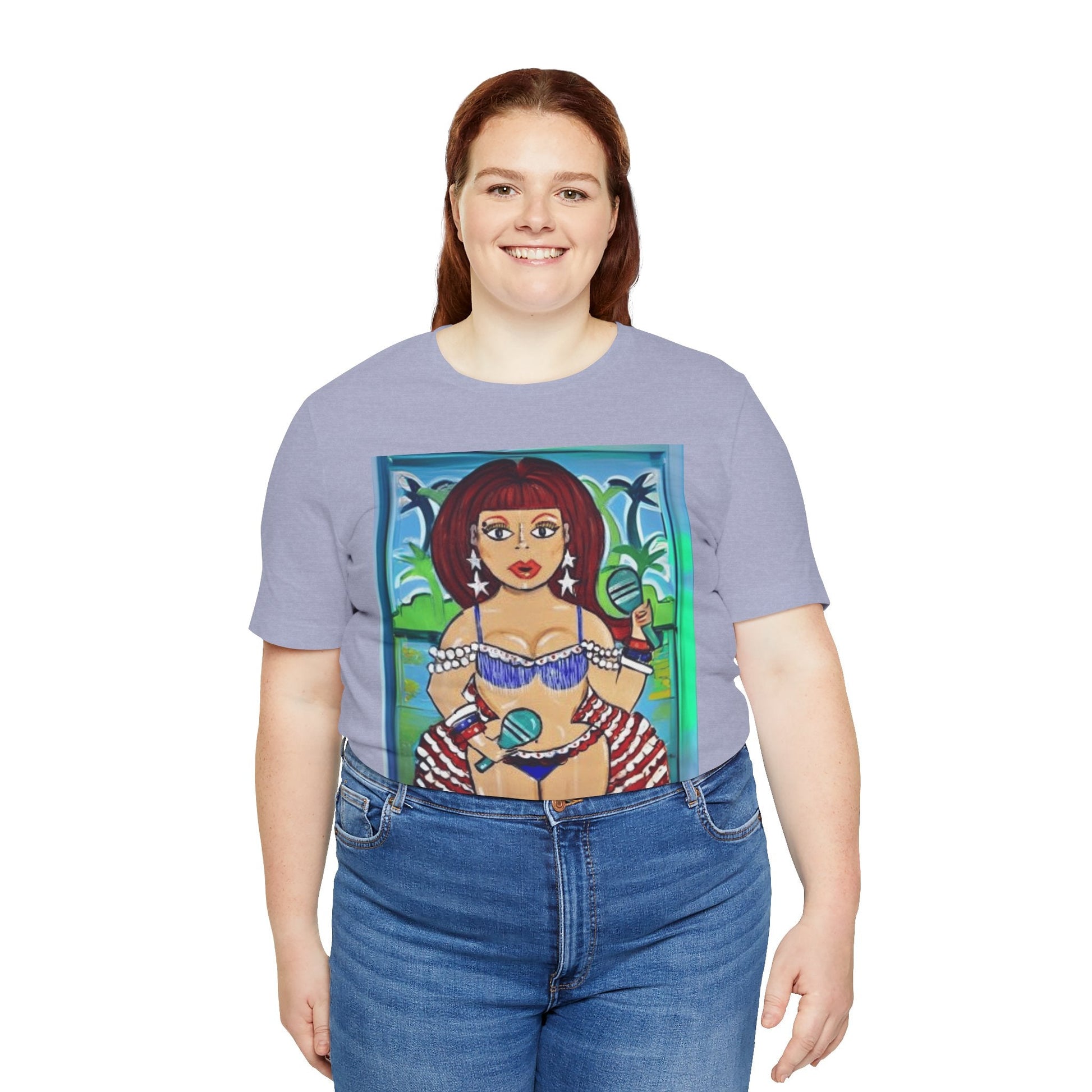 Iris Chacon Tropical Vibes Tee, Fun Summer Shirt, Vacation Outfit, Beach Party Top, Gift for Her, Colorful Graphic Tee - Metamorphosis Creations