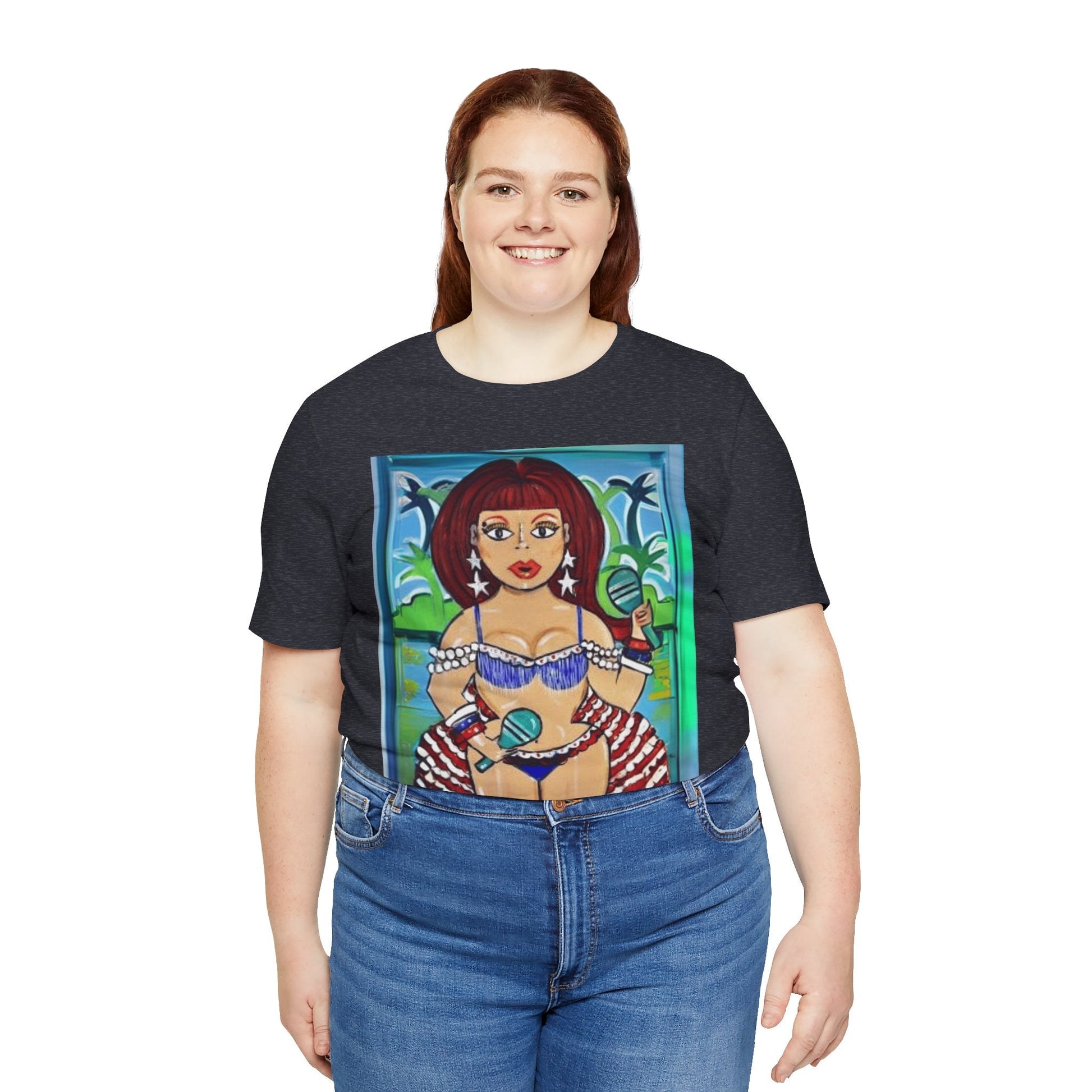 Iris Chacon Tropical Vibes Tee, Fun Summer Shirt, Vacation Outfit, Beach Party Top, Gift for Her, Colorful Graphic Tee - Metamorphosis Creations
