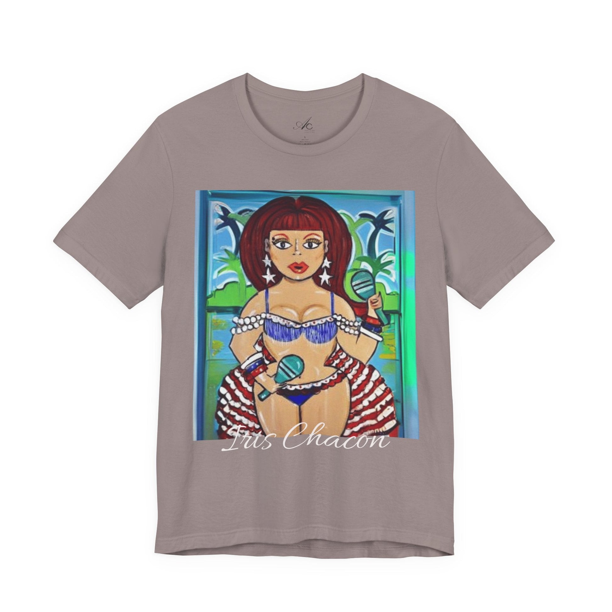 Iris Chacon Tropical Vibes Tee, Fun Summer Shirt, Vacation Outfit, Beach Party Top, Gift for Her, Colorful Graphic Tee - Metamorphosis Creations
