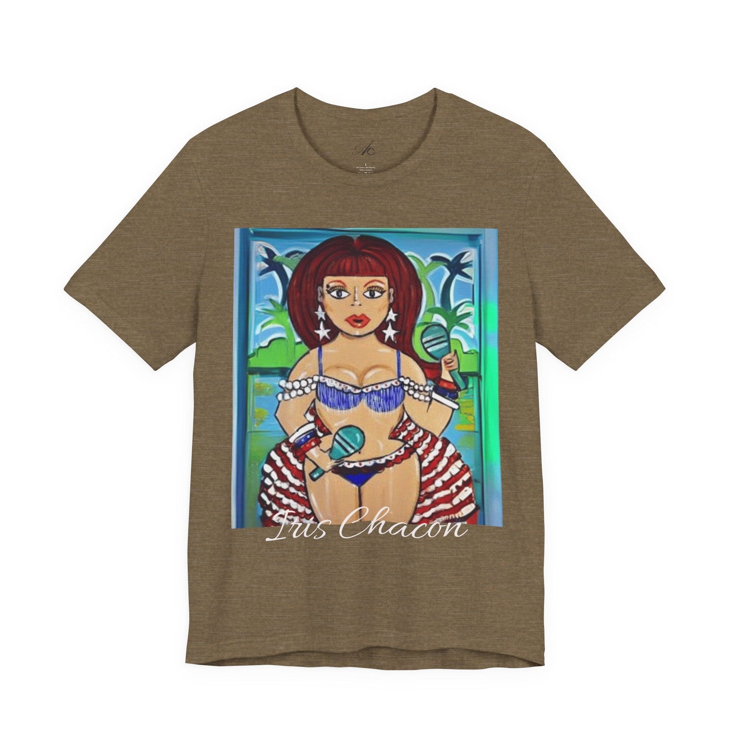 Iris Chacon Tropical Vibes Tee, Fun Summer Shirt, Vacation Outfit, Beach Party Top, Gift for Her, Colorful Graphic Tee - Metamorphosis Creations