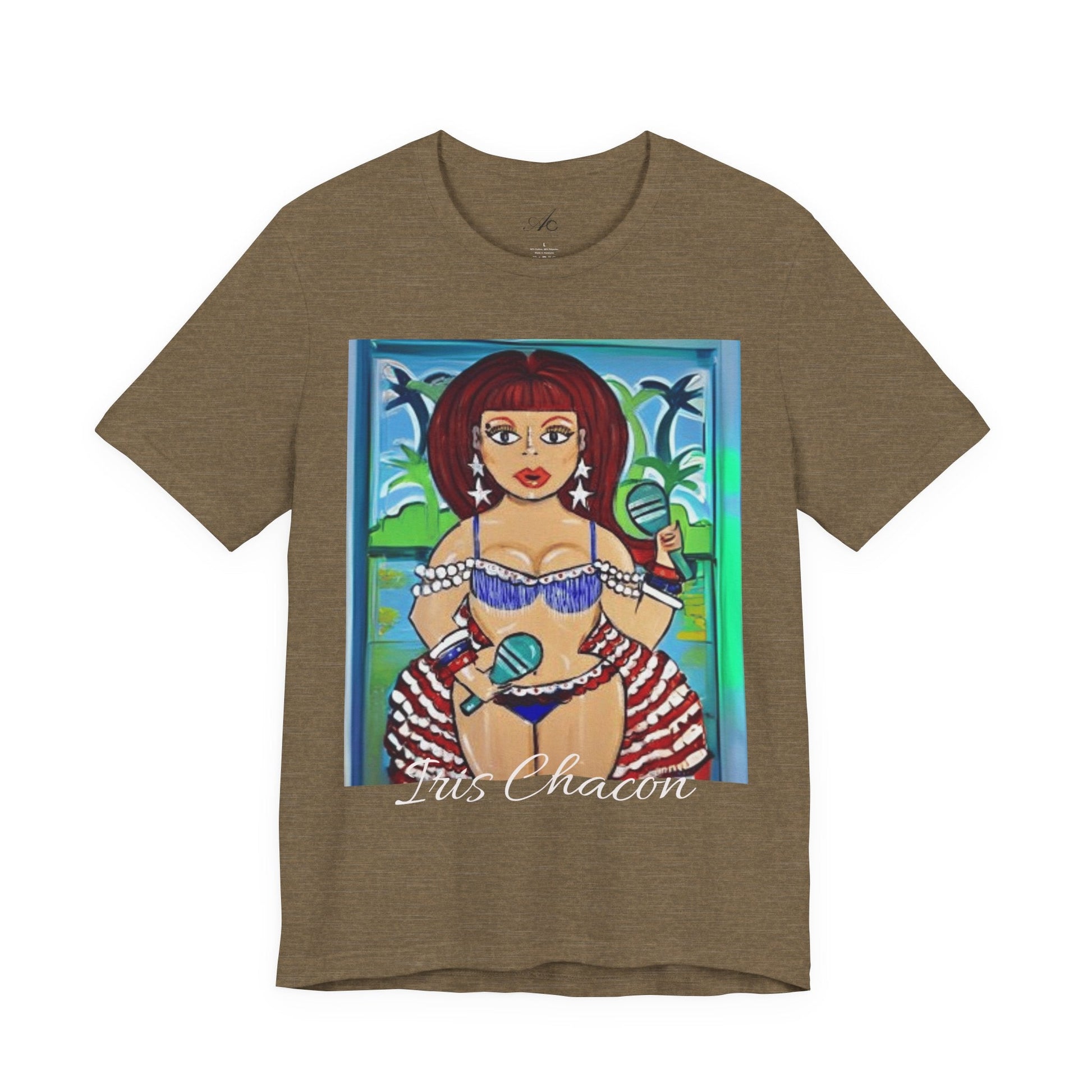 Iris Chacon Tropical Vibes Tee, Fun Summer Shirt, Vacation Outfit, Beach Party Top, Gift for Her, Colorful Graphic Tee - Metamorphosis Creations