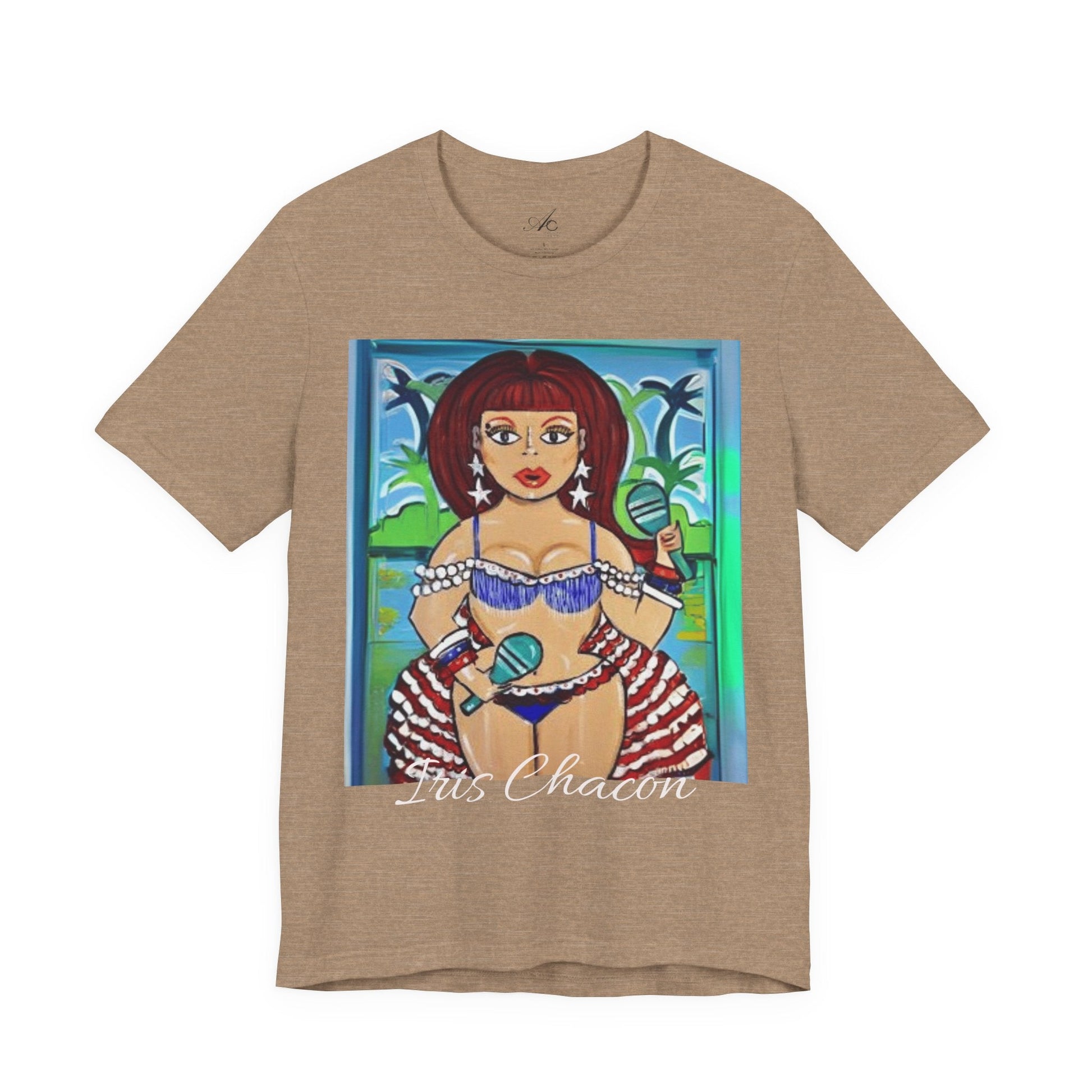 Iris Chacon Tropical Vibes Tee, Fun Summer Shirt, Vacation Outfit, Beach Party Top, Gift for Her, Colorful Graphic Tee - Metamorphosis Creations