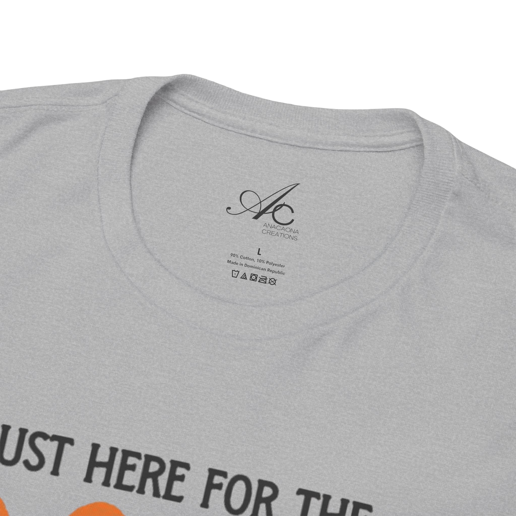 Just Here for the Boos Halloween Tee, Funny Ghost Shirt, Unisex Cotton T-Shirt, Spooky Party Apparel, Halloween Costume Top - Metamorphosis Creations
