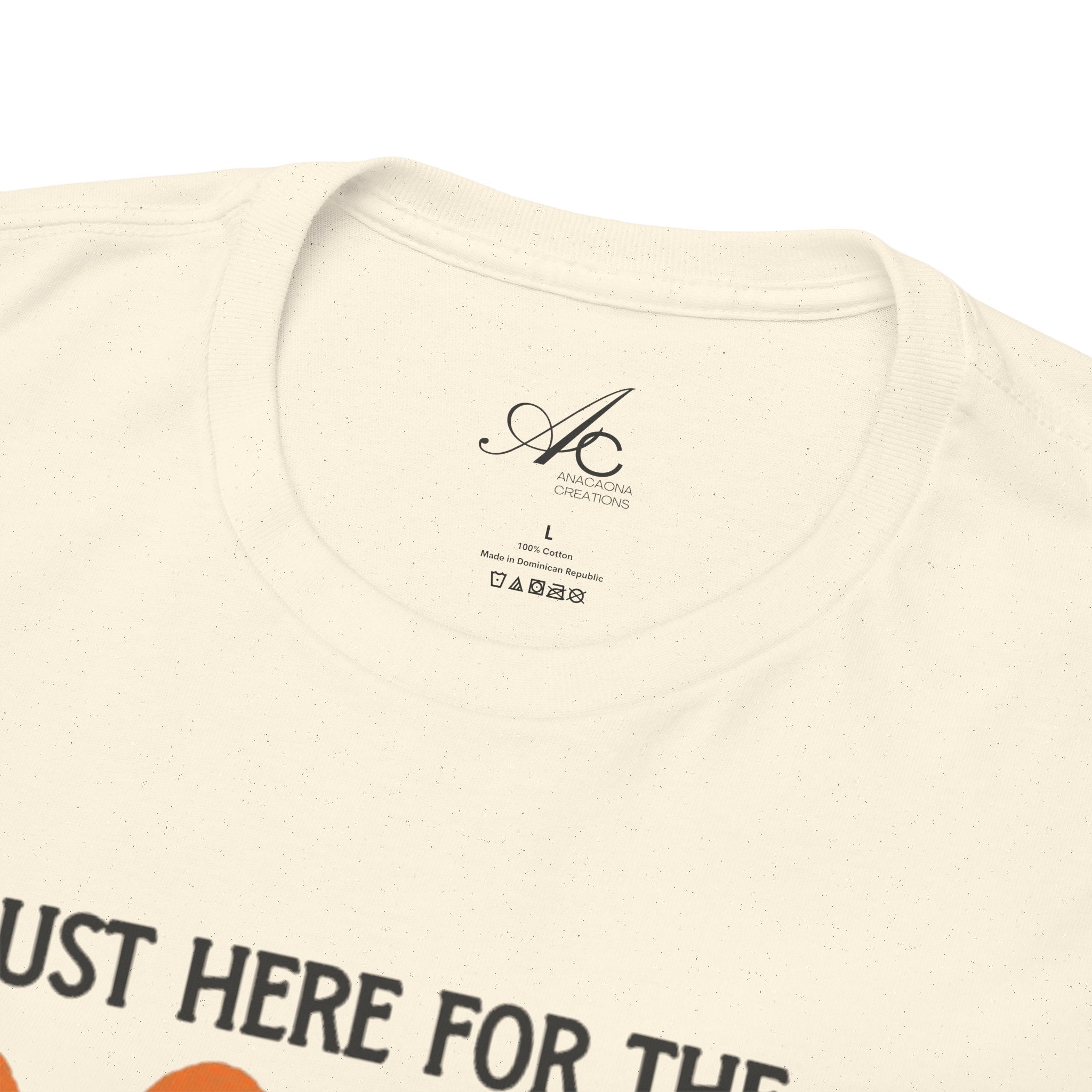 Just Here for the Boos Halloween Tee, Funny Ghost Shirt, Unisex Cotton T-Shirt, Spooky Party Apparel, Halloween Costume Top - Metamorphosis Creations