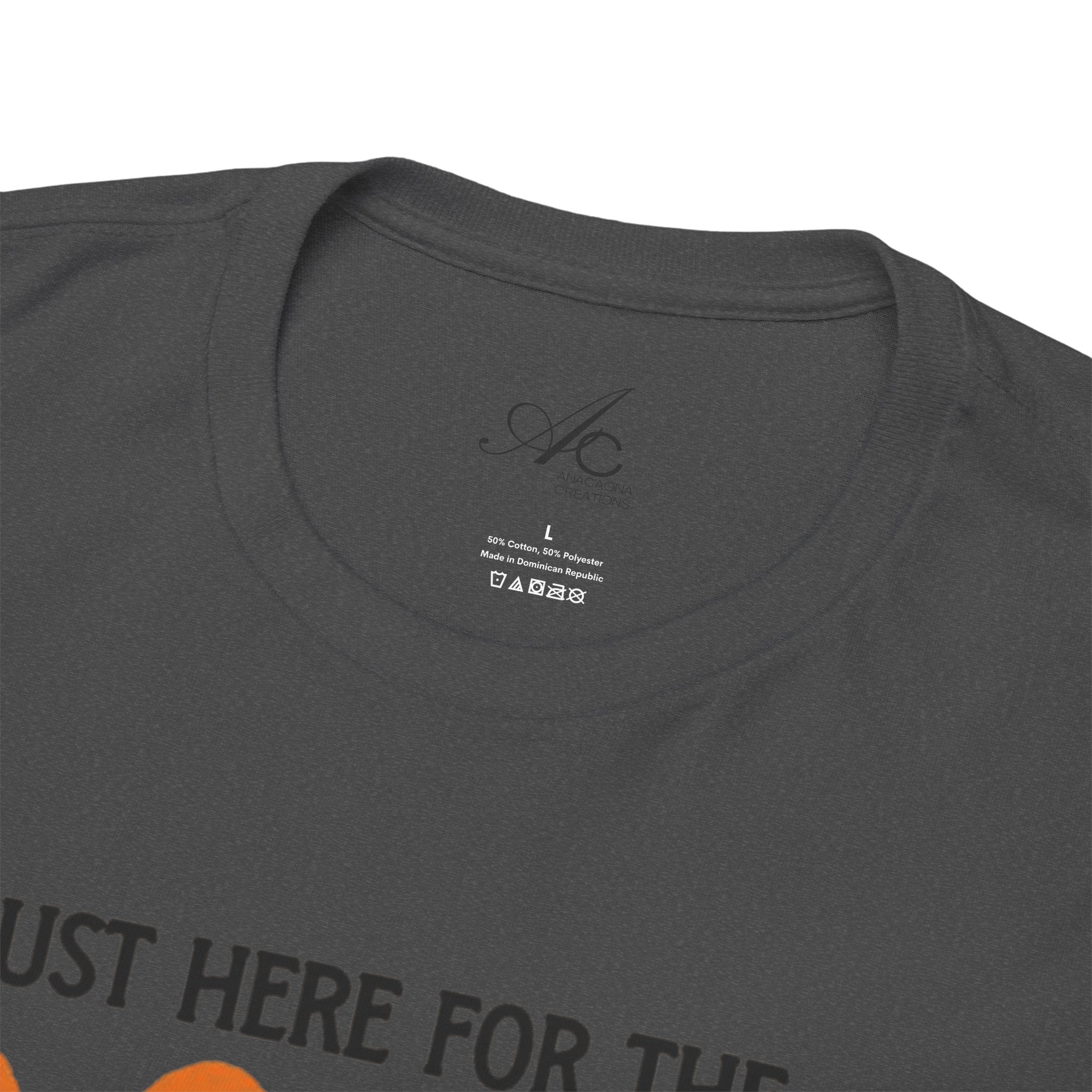 Just Here for the Boos Halloween Tee, Funny Ghost Shirt, Unisex Cotton T-Shirt, Spooky Party Apparel, Halloween Costume Top - Metamorphosis Creations