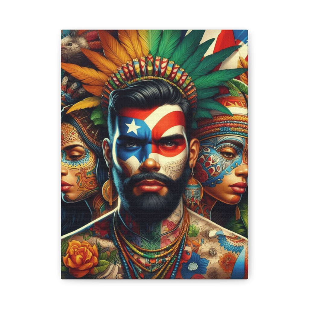 La Isla del Encanto Taíno Symbol Design Vibrant Cultural Art Canvas Print, Wall Decor, Home Decoration, Unique Artwork, Bohemian Style, Gift for Art Lovers - Metamorphosis Creations