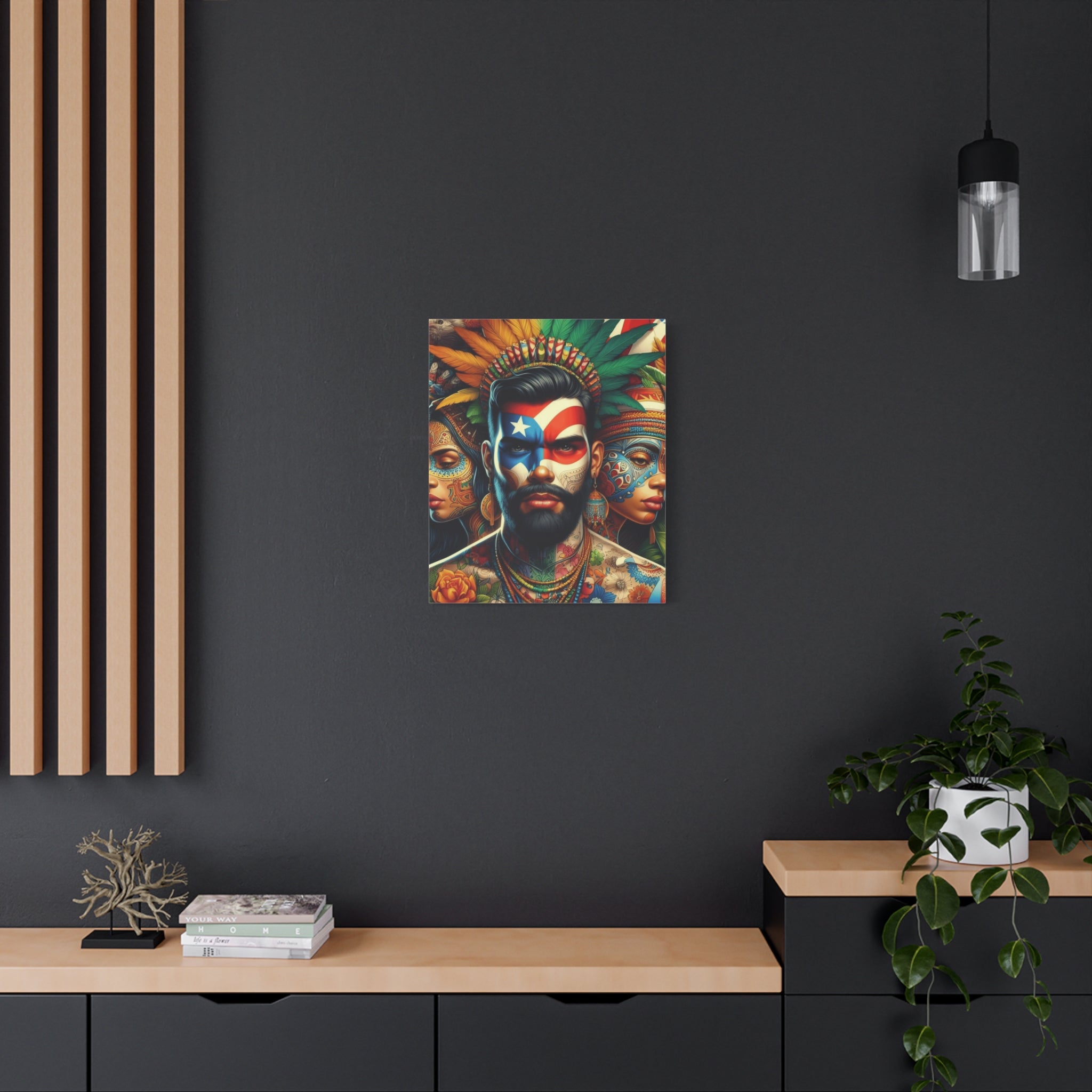 La Isla del Encanto Taíno Symbol Design Vibrant Cultural Art Canvas Print, Wall Decor, Home Decoration, Unique Artwork, Bohemian Style, Gift for Art Lovers - Metamorphosis Creations