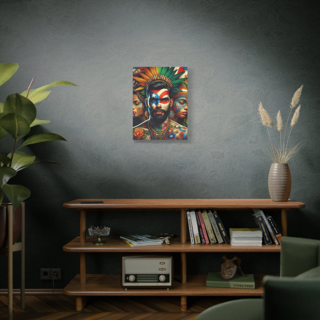 La Isla del Encanto Taíno Symbol Design Vibrant Cultural Art Canvas Print, Wall Decor, Home Decoration, Unique Artwork, Bohemian Style, Gift for Art Lovers - Metamorphosis Creations
