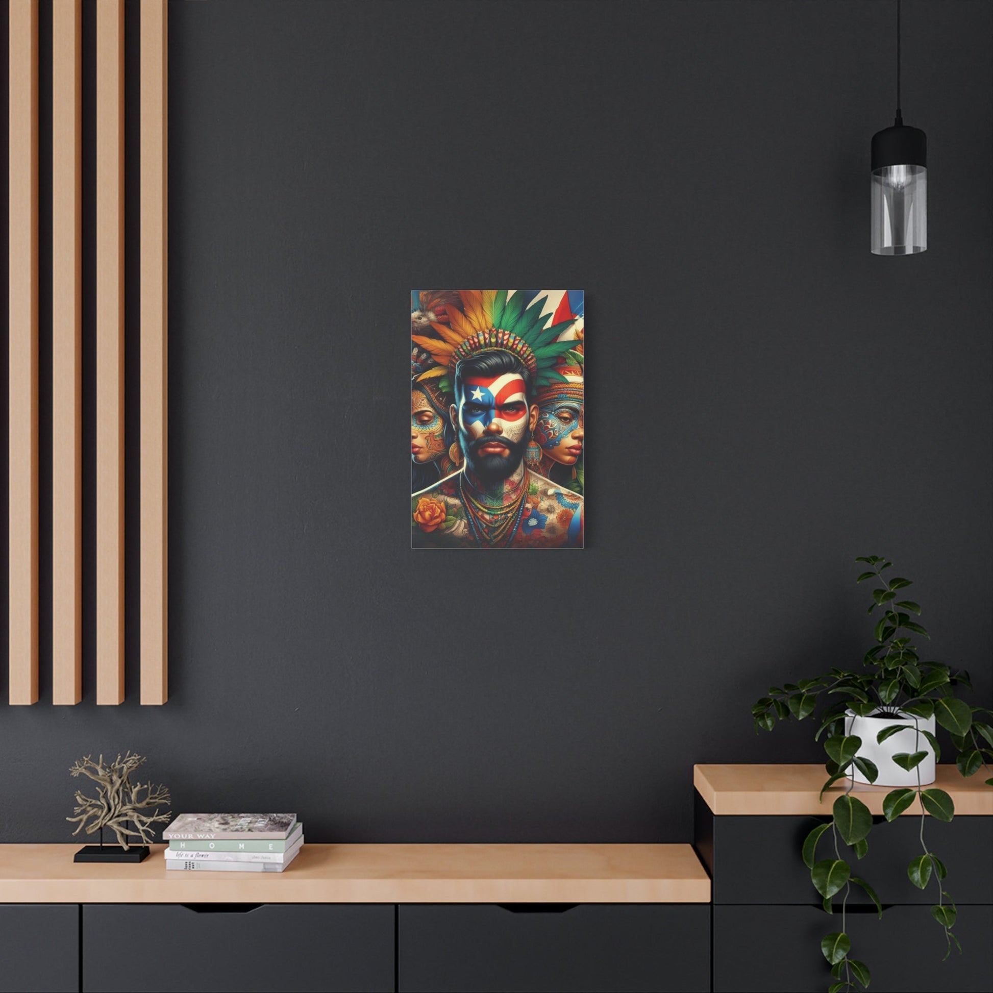 La Isla del Encanto Taíno Symbol Design Vibrant Cultural Art Canvas Print, Wall Decor, Home Decoration, Unique Artwork, Bohemian Style, Gift for Art Lovers - Metamorphosis Creations