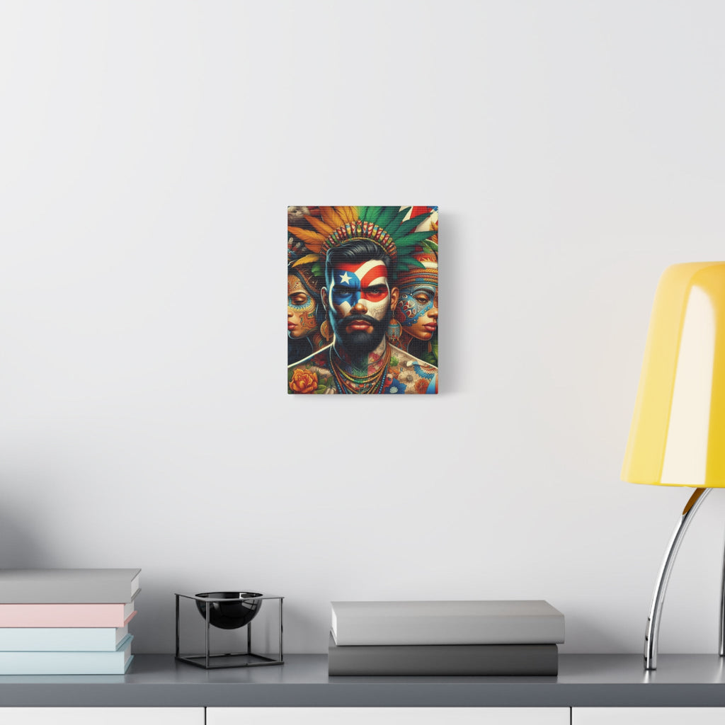 La Isla del Encanto Taíno Symbol Design Vibrant Cultural Art Canvas Print, Wall Decor, Home Decoration, Unique Artwork, Bohemian Style, Gift for Art Lovers - Metamorphosis Creations