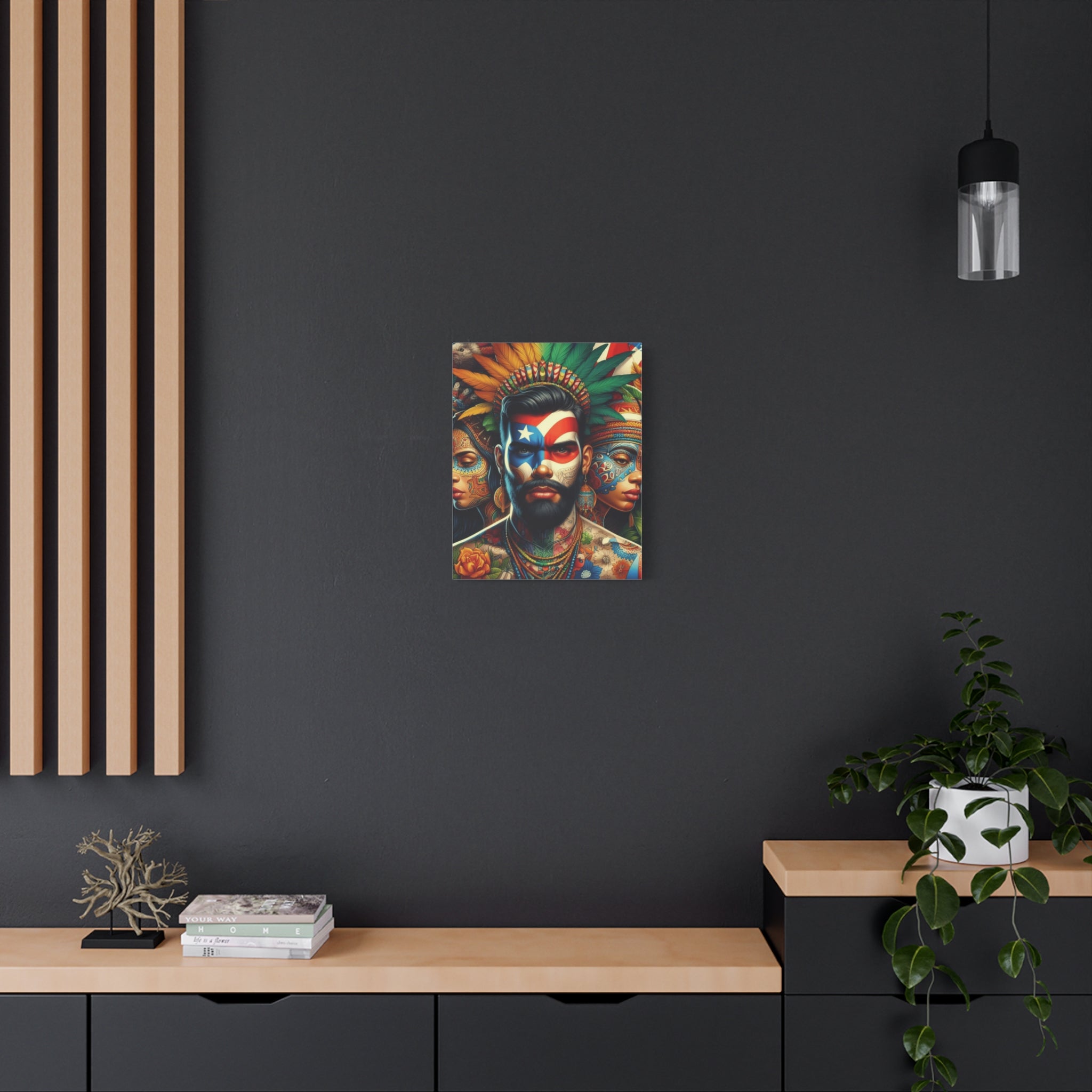 La Isla del Encanto Taíno Symbol Design Vibrant Cultural Art Canvas Print, Wall Decor, Home Decoration, Unique Artwork, Bohemian Style, Gift for Art Lovers - Metamorphosis Creations
