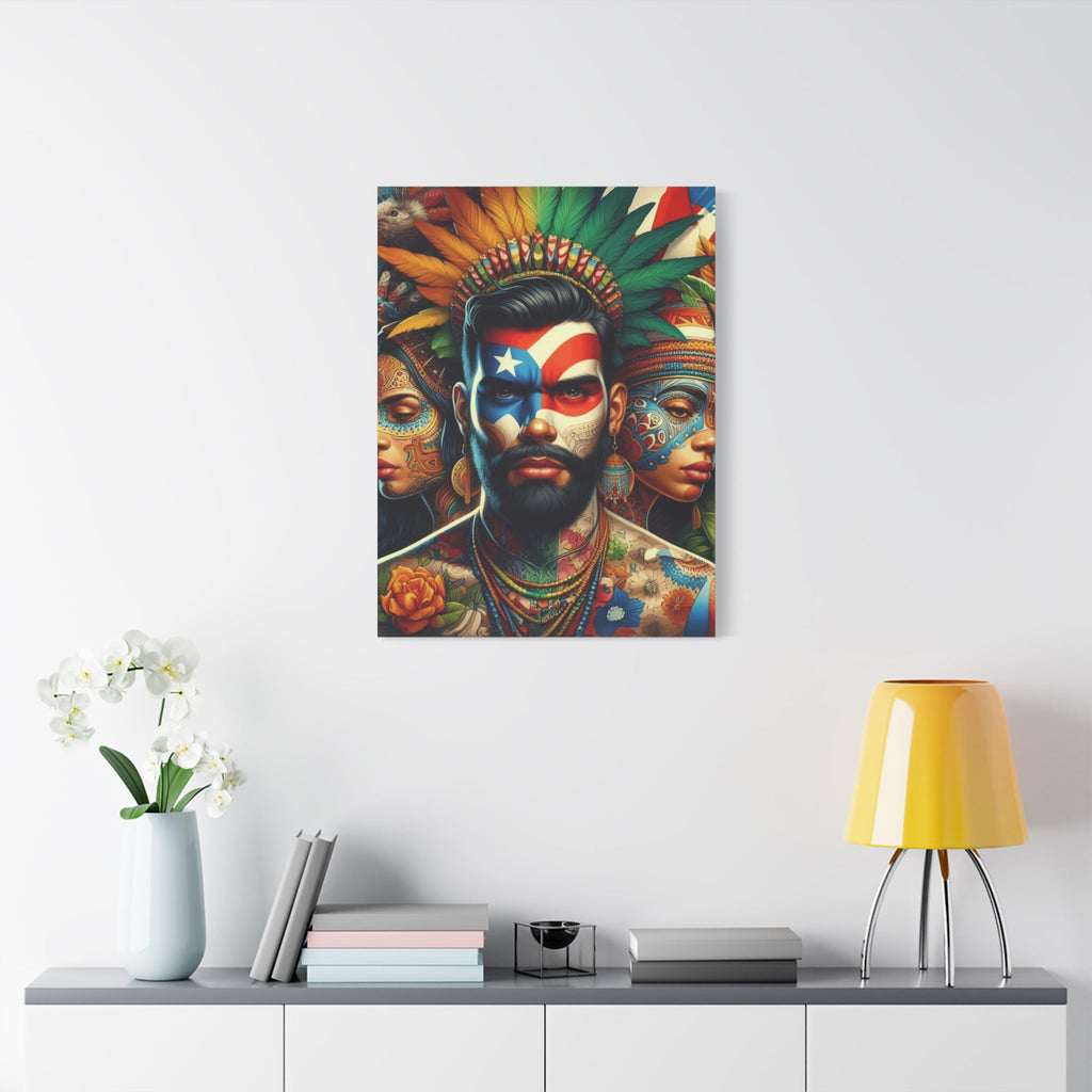 La Isla del Encanto Taíno Symbol Design Vibrant Cultural Art Canvas Print, Wall Decor, Home Decoration, Unique Artwork, Bohemian Style, Gift for Art Lovers - Metamorphosis Creations