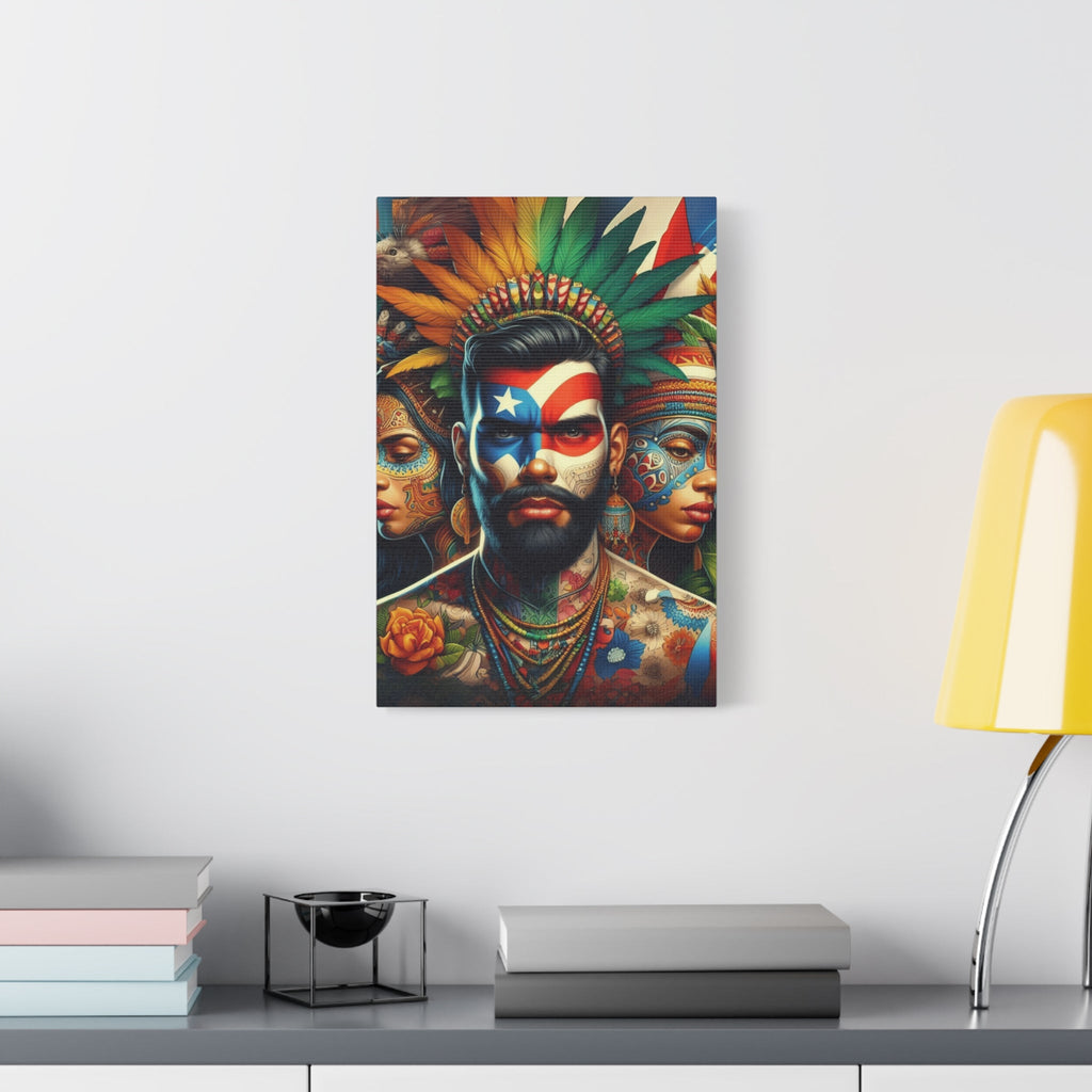 La Isla del Encanto Taíno Symbol Design Vibrant Cultural Art Canvas Print, Wall Decor, Home Decoration, Unique Artwork, Bohemian Style, Gift for Art Lovers - Metamorphosis Creations