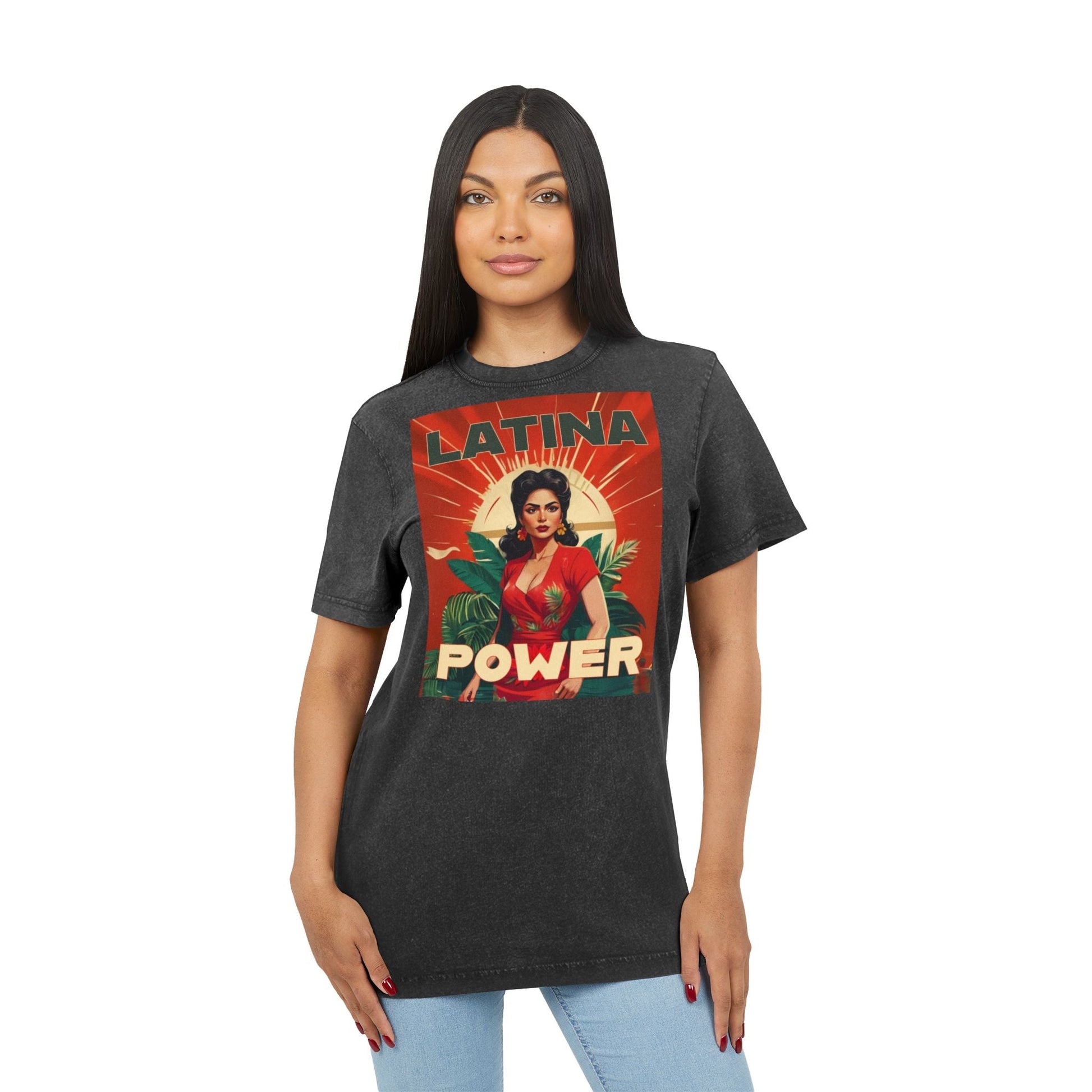 Latina Power Acid Washed Tee | Vintage Inspired Graphic Tee, Women's Empowerment Shirt, Legalize It Fashion, Gift for Her - Metamorphosis Creations