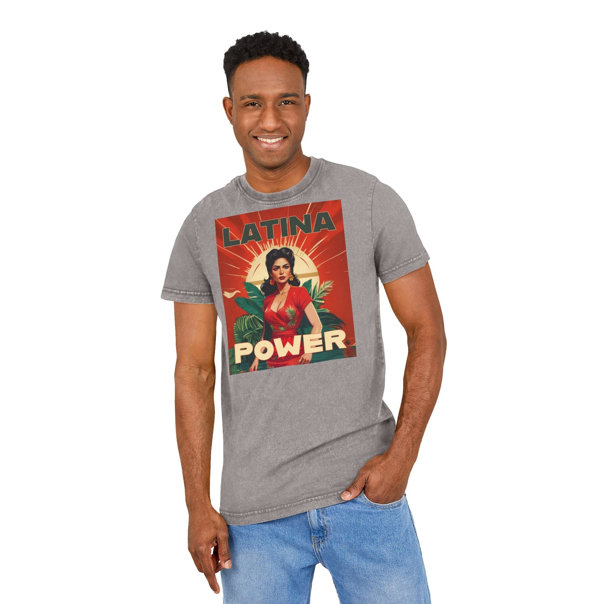 Latina Power Acid Washed Tee | Vintage Inspired Graphic Tee, Women's Empowerment Shirt, Legalize It Fashion, Gift for Her - Metamorphosis Creations