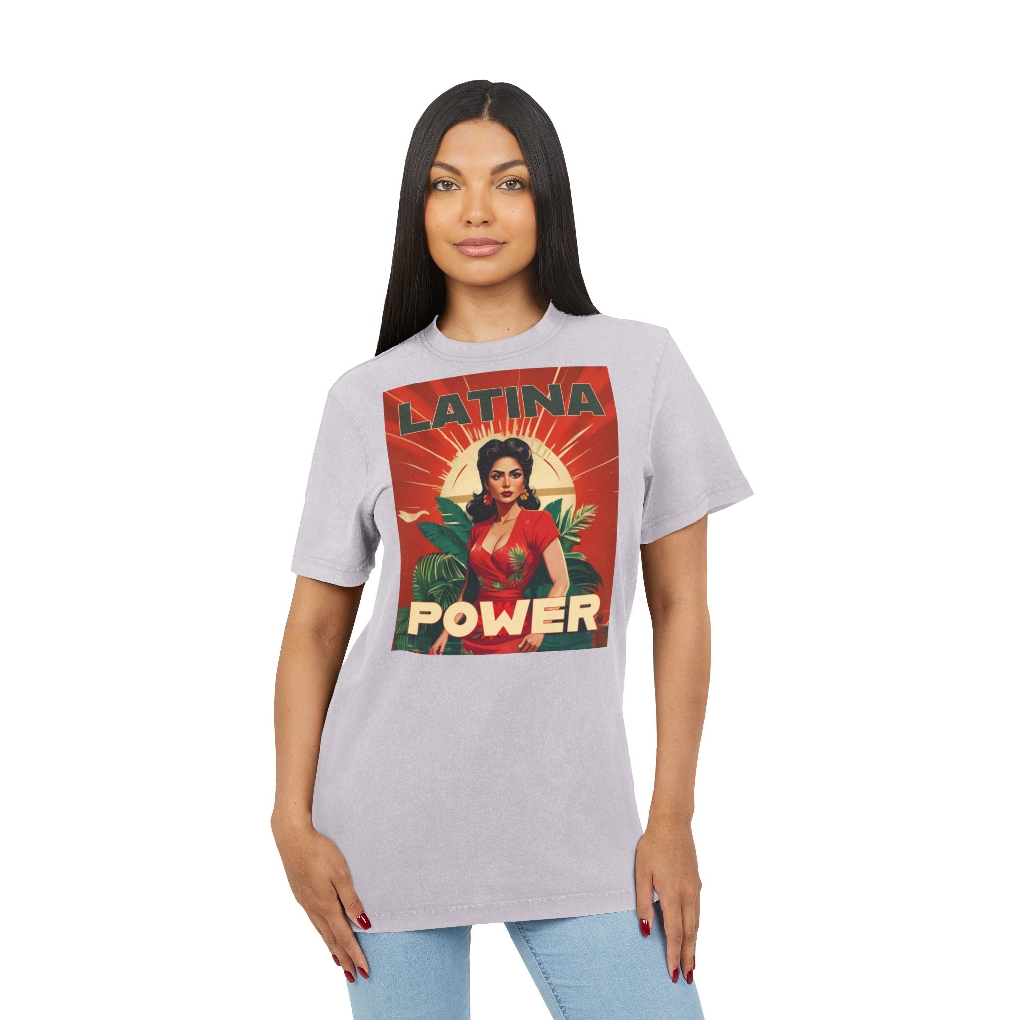 Latina Power Acid Washed Tee | Vintage Inspired Graphic Tee, Women's Empowerment Shirt, Legalize It Fashion, Gift for Her - Metamorphosis Creations