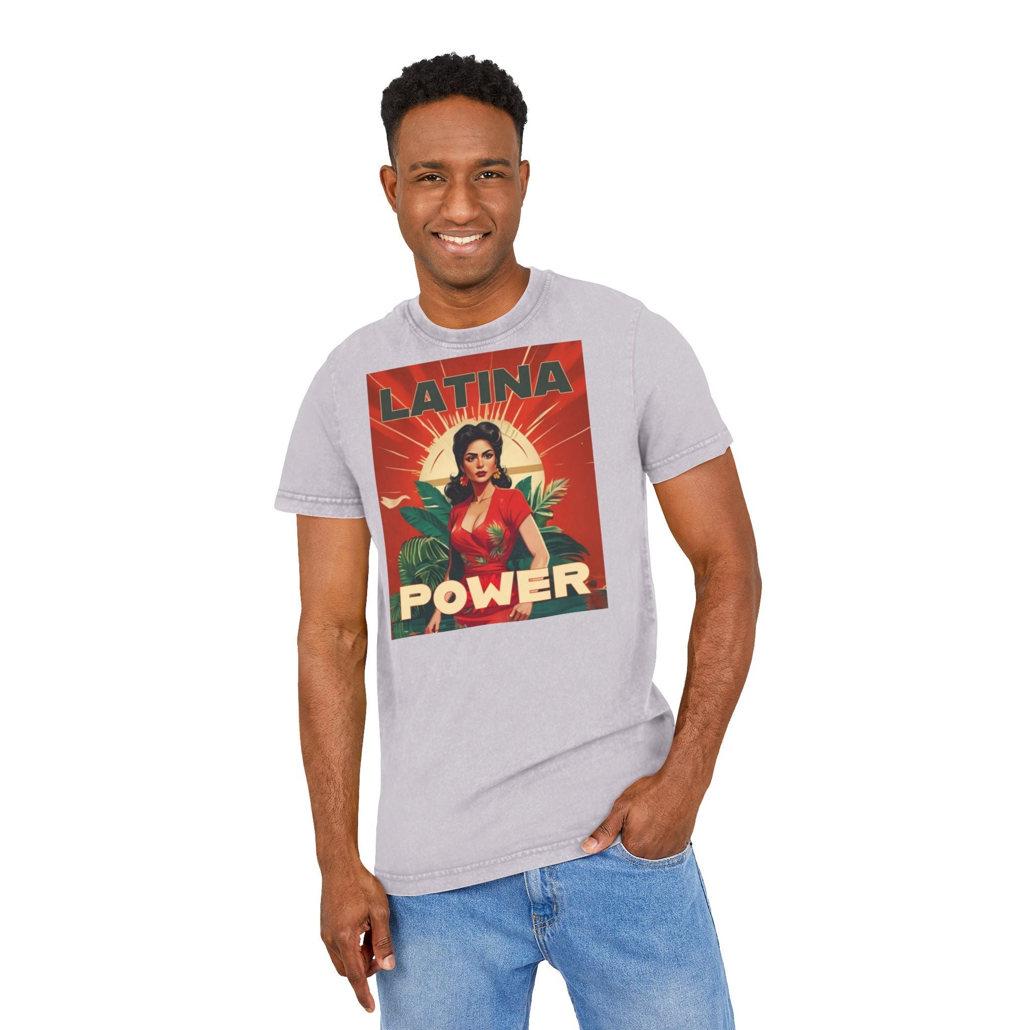 Latina Power Acid Washed Tee | Vintage Inspired Graphic Tee, Women's Empowerment Shirt, Legalize It Fashion, Gift for Her - Metamorphosis Creations
