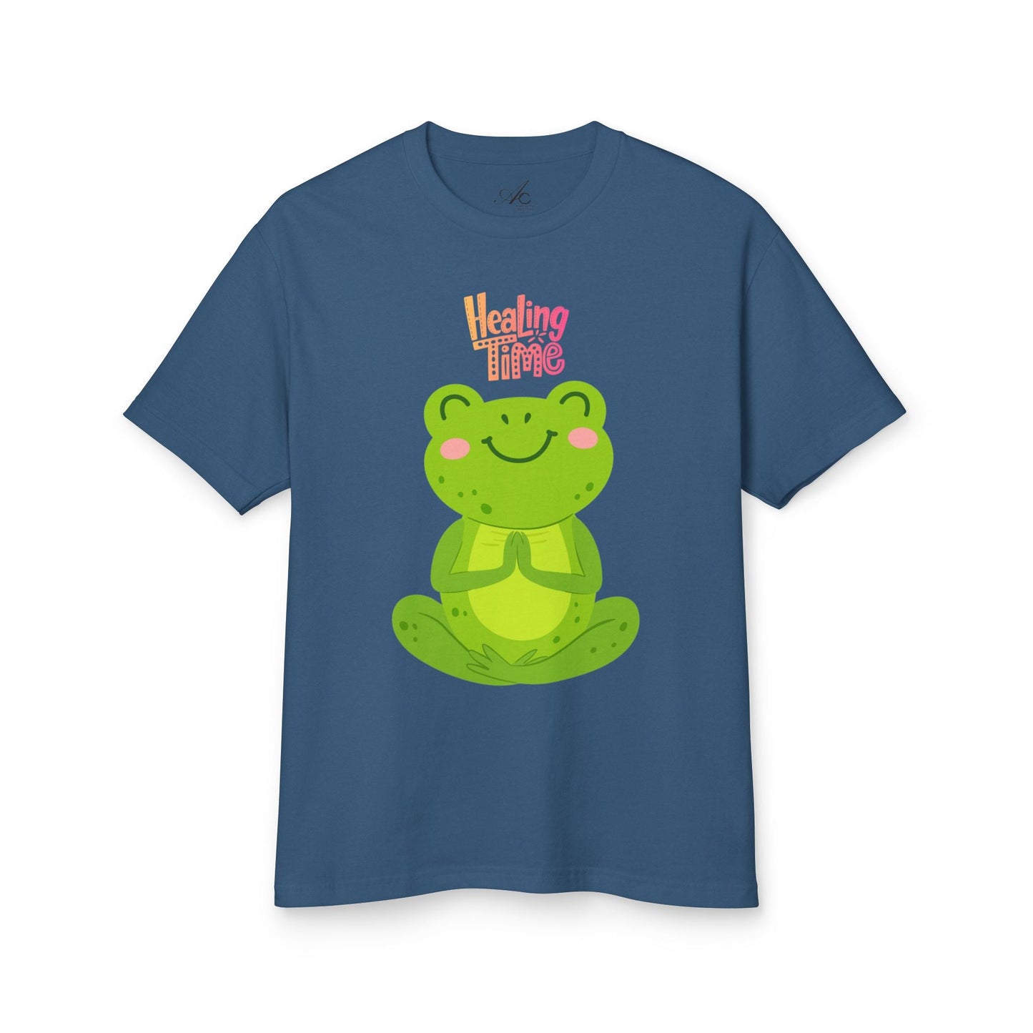 ✨ Let your outfit reflect your inner peace. Healing Time Frog Tee - Unisex Garment - Dyed Heavyweight Cotton Tee, Relaxation Shirt, Gift for Mental Health, Cute Frog Graphic [...] - Metamorphosis Creations