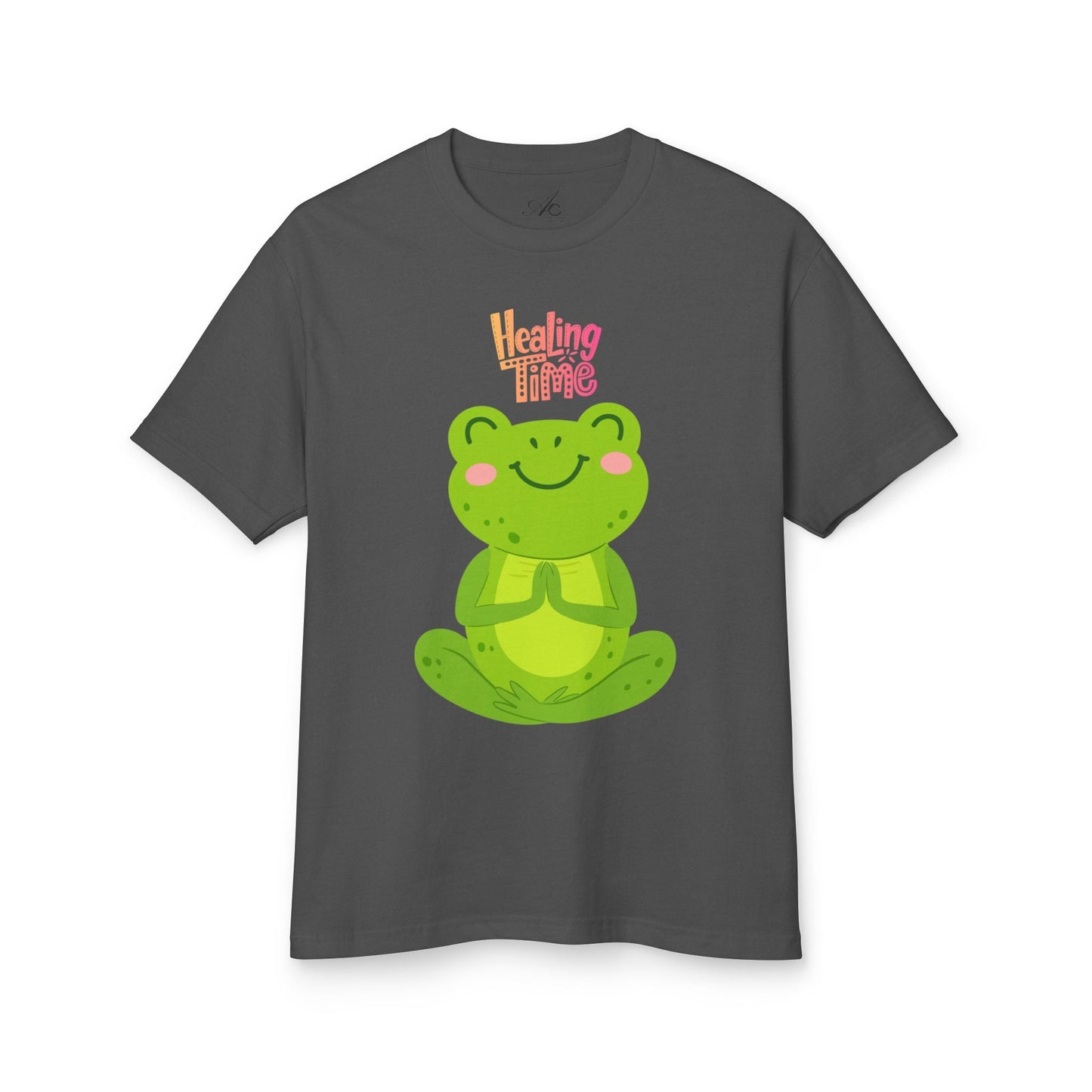 ✨ Let your outfit reflect your inner peace. Healing Time Frog Tee - Unisex Garment - Dyed Heavyweight Cotton Tee, Relaxation Shirt, Gift for Mental Health, Cute Frog Graphic [...] - Metamorphosis Creations
