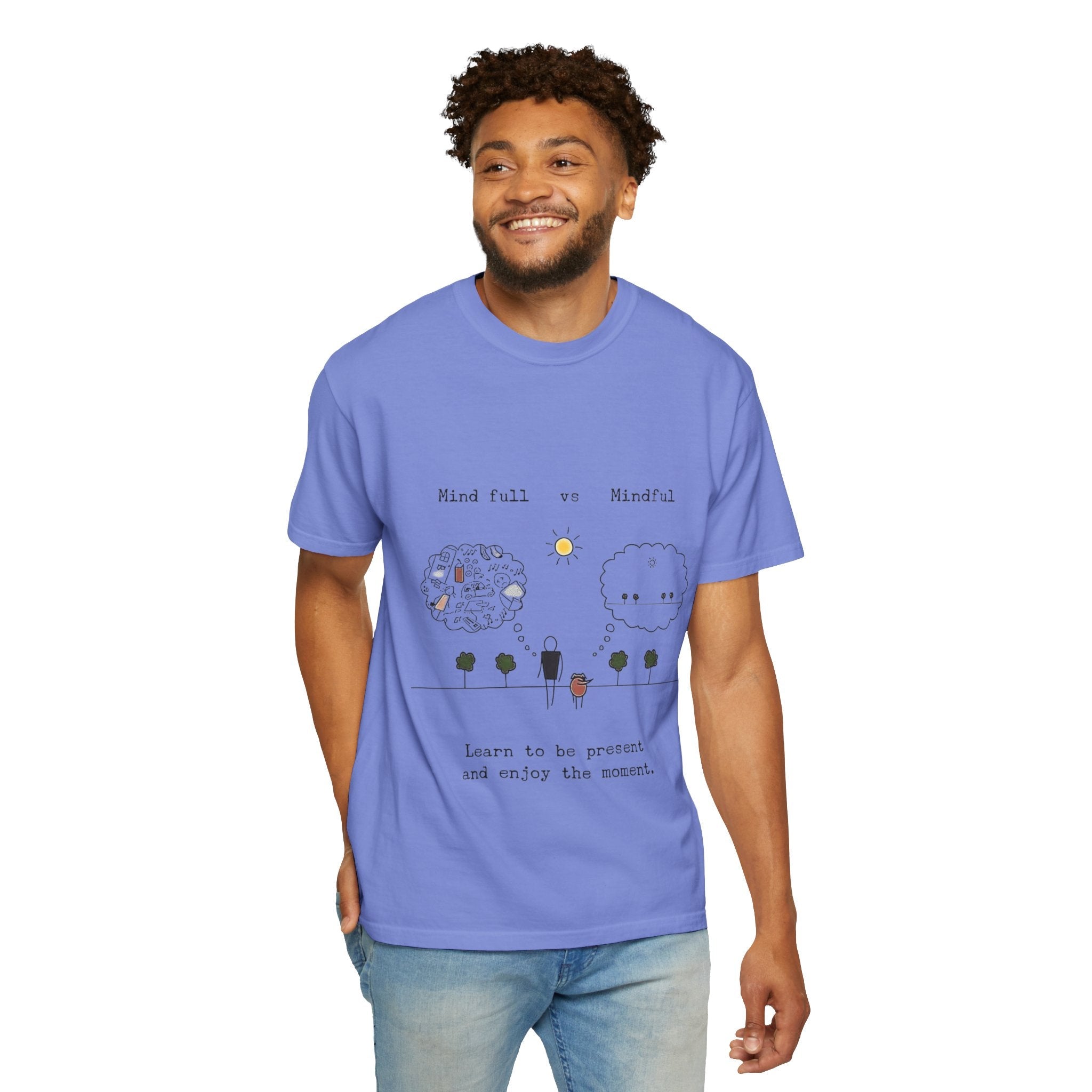 Let your outfit reflect your inner peace. Mindful Living T-Shirt Unisex Tee for Mindfulness, Self - Care, Gift for Yogis, Relaxed Vibe, - Metamorphosis Creations