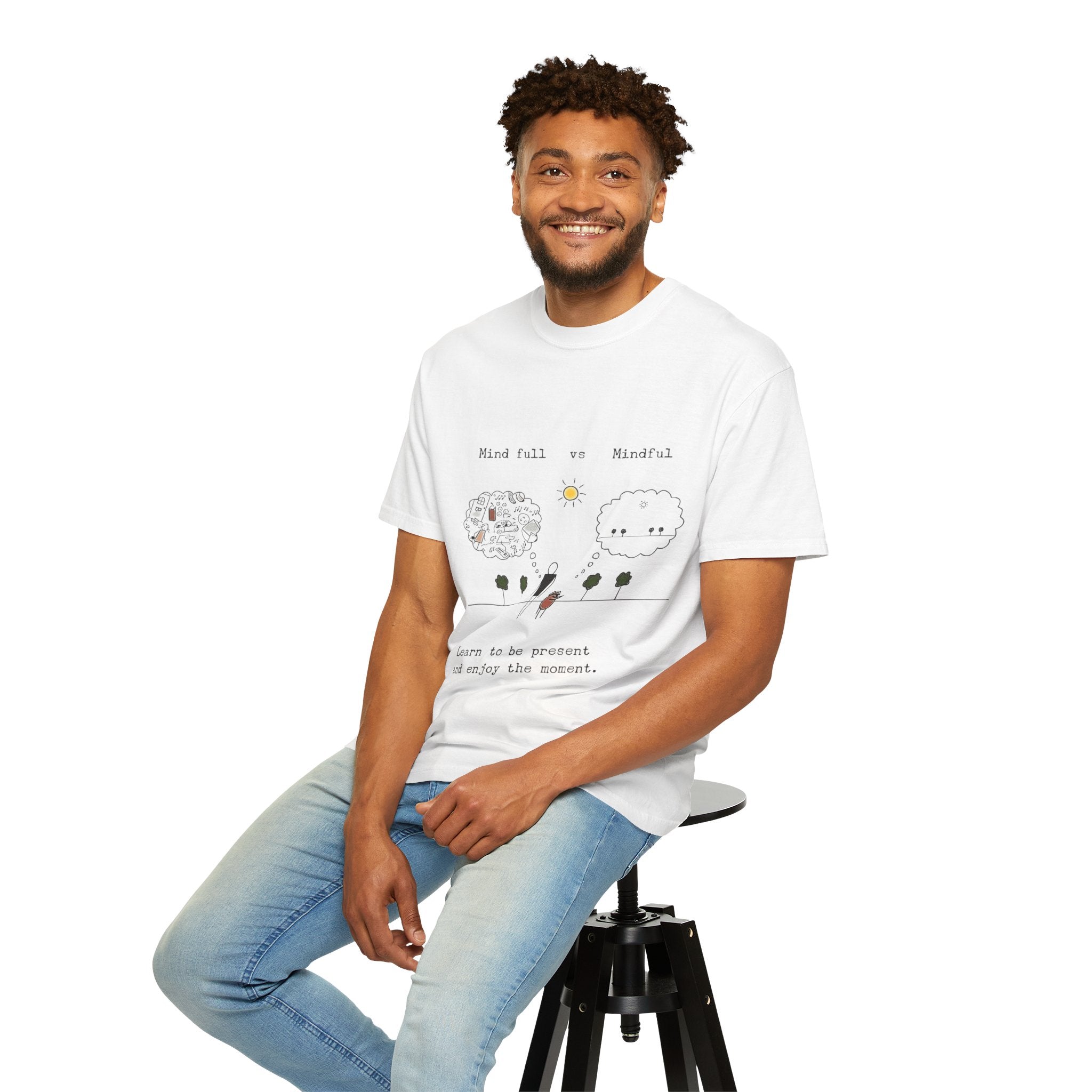 Let your outfit reflect your inner peace. Mindful Living T-Shirt Unisex Tee for Mindfulness, Self - Care, Gift for Yogis, Relaxed Vibe, - Metamorphosis Creations