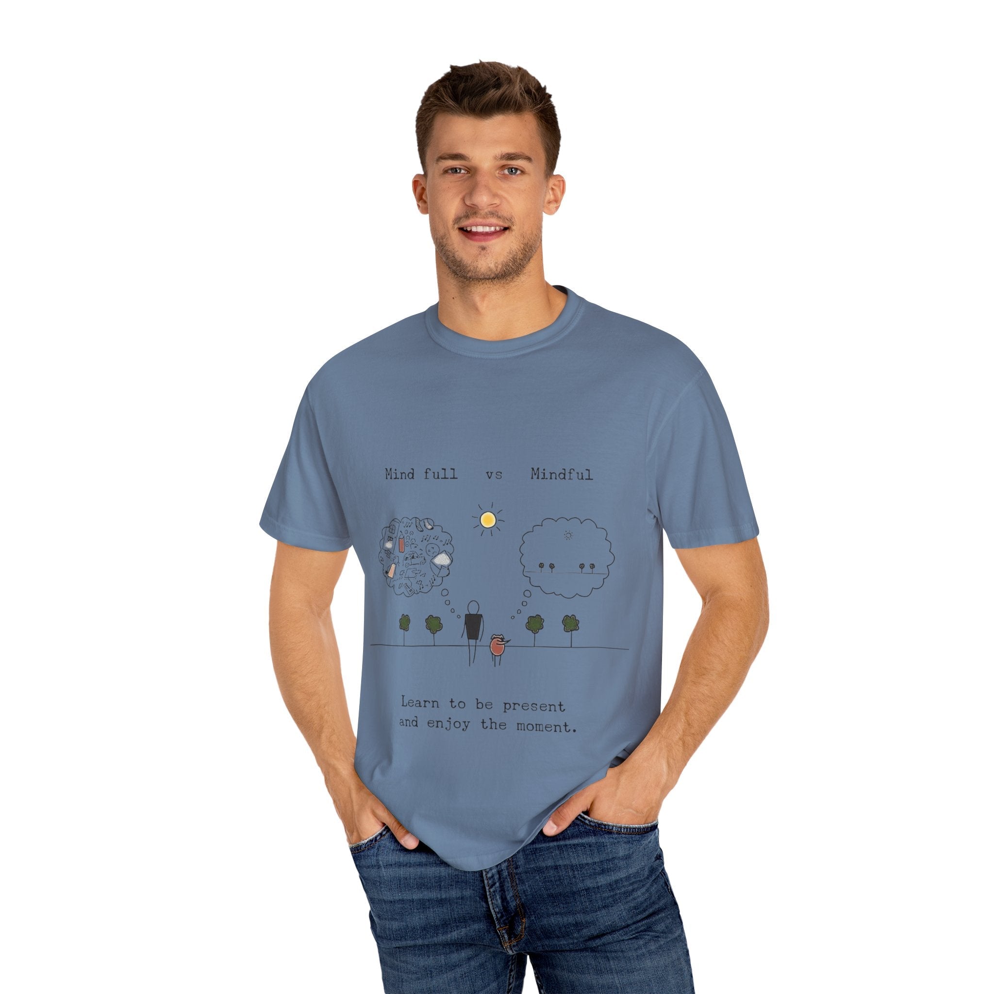 Let your outfit reflect your inner peace. Mindful Living T-Shirt Unisex Tee for Mindfulness, Self - Care, Gift for Yogis, Relaxed Vibe, - Metamorphosis Creations