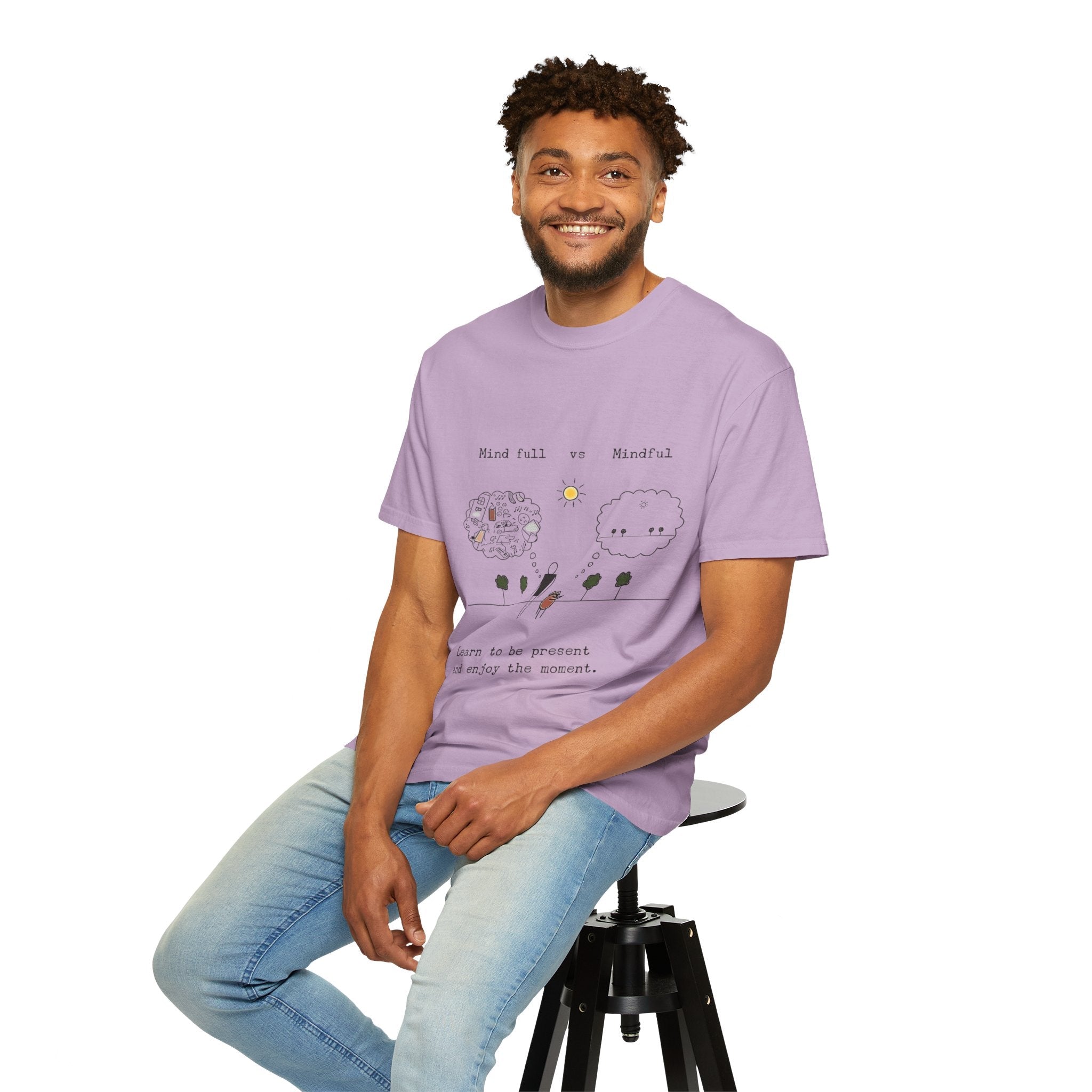 Let your outfit reflect your inner peace. Mindful Living T-Shirt Unisex Tee for Mindfulness, Self - Care, Gift for Yogis, Relaxed Vibe, - Metamorphosis Creations