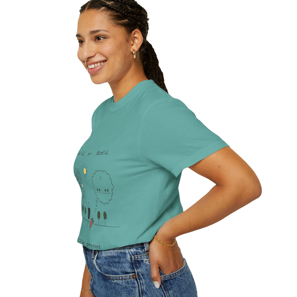 Let your outfit reflect your inner peace. Mindful Living T-Shirt Unisex Tee for Mindfulness, Self - Care, Gift for Yogis, Relaxed Vibe, - Metamorphosis Creations