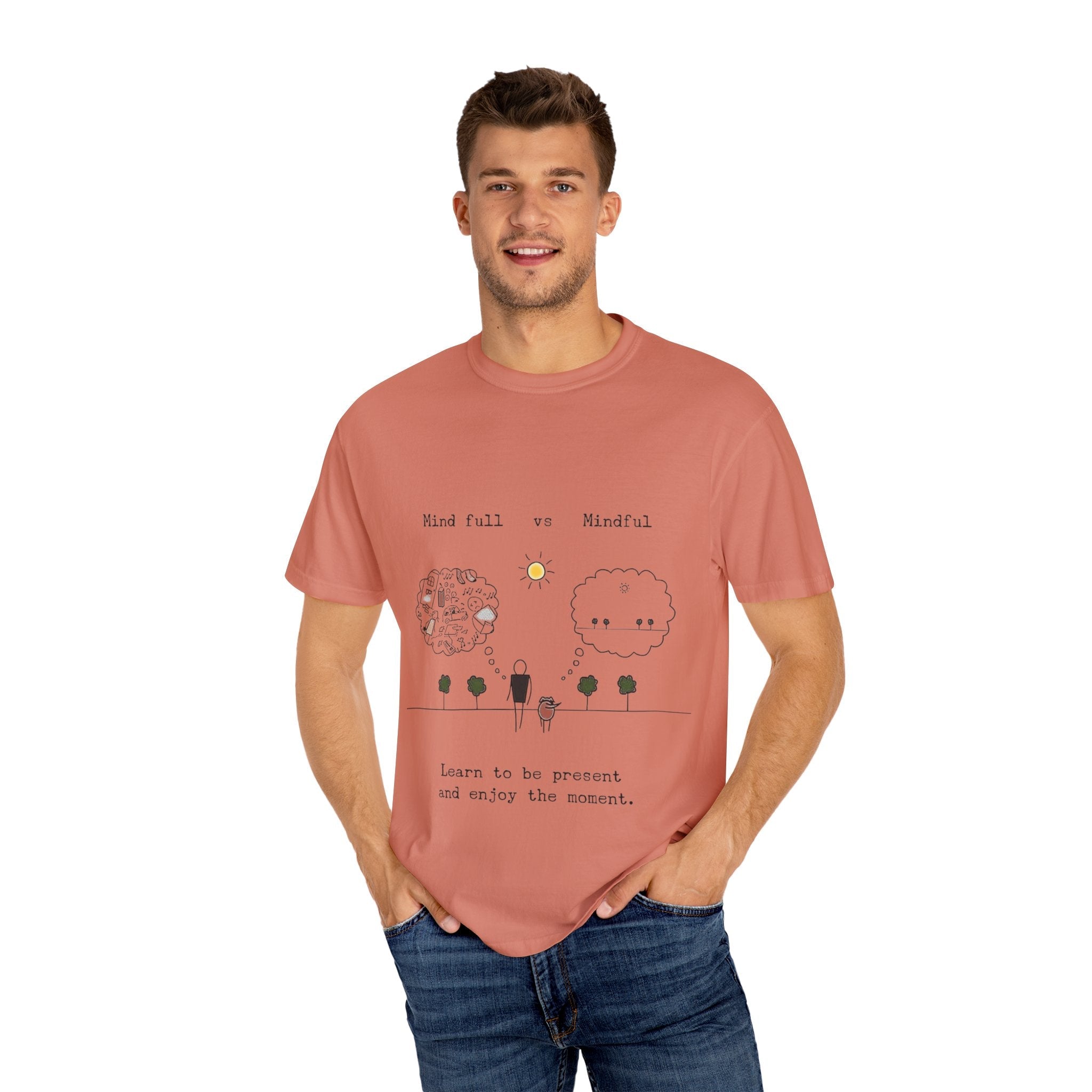 Let your outfit reflect your inner peace. Mindful Living T-Shirt Unisex Tee for Mindfulness, Self - Care, Gift for Yogis, Relaxed Vibe, - Metamorphosis Creations