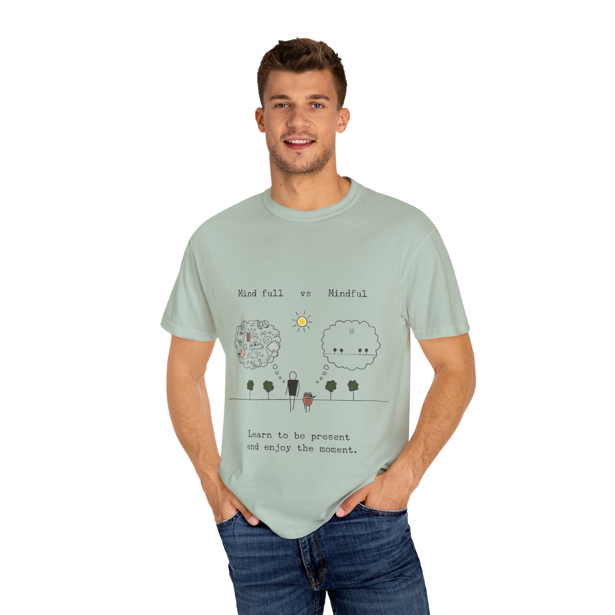 Let your outfit reflect your inner peace. Mindful Living T-Shirt Unisex Tee for Mindfulness, Self - Care, Gift for Yogis, Relaxed Vibe, - Metamorphosis Creations