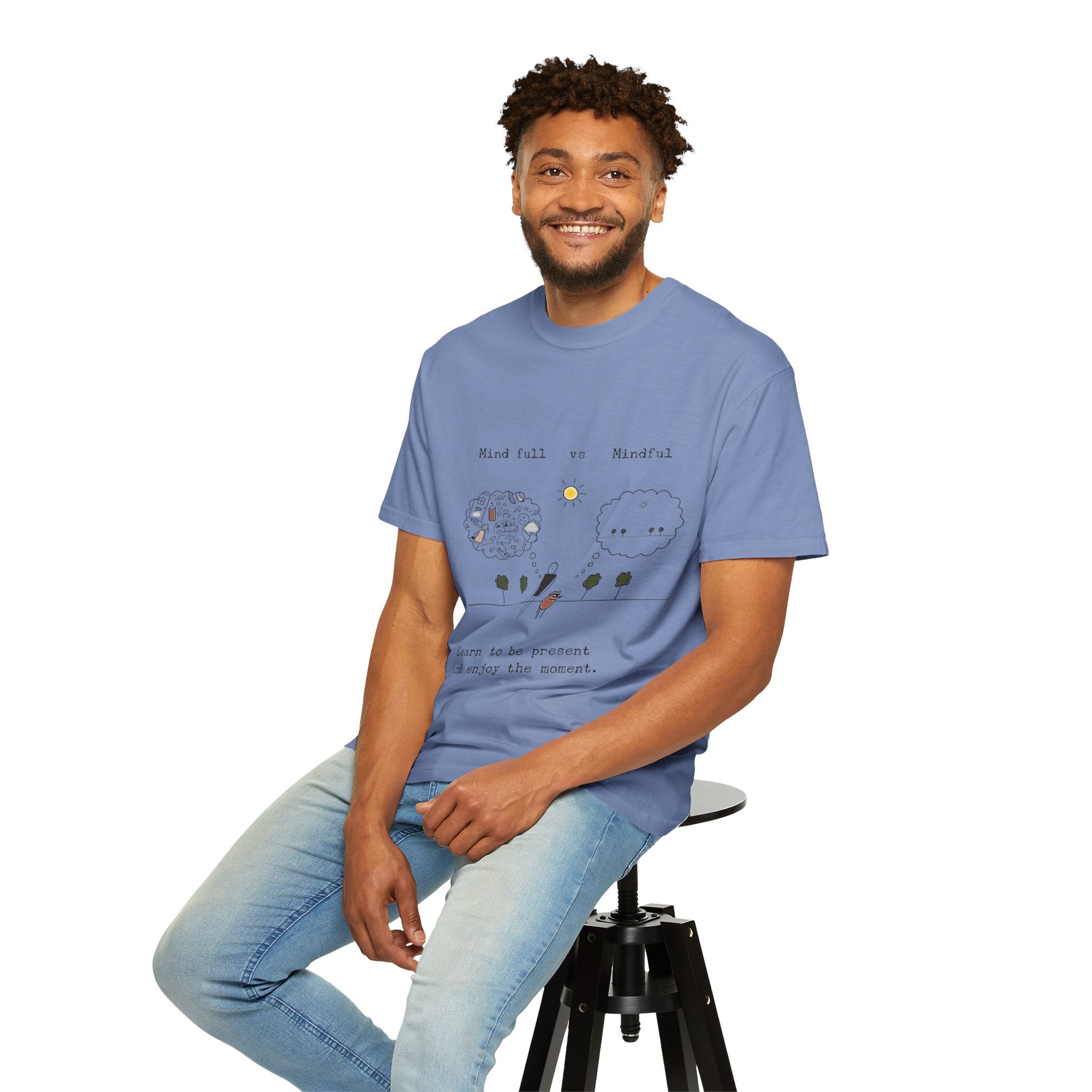 Let your outfit reflect your inner peace. Mindful Living T-Shirt Unisex Tee for Mindfulness, Self - Care, Gift for Yogis, Relaxed Vibe, - Metamorphosis Creations