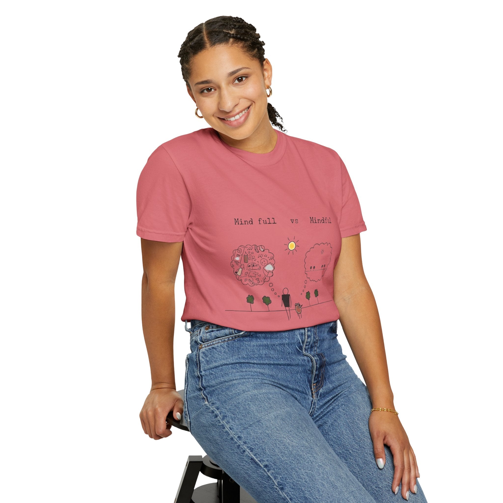 Let your outfit reflect your inner peace. Mindful Living T-Shirt Unisex Tee for Mindfulness, Self - Care, Gift for Yogis, Relaxed Vibe, - Metamorphosis Creations